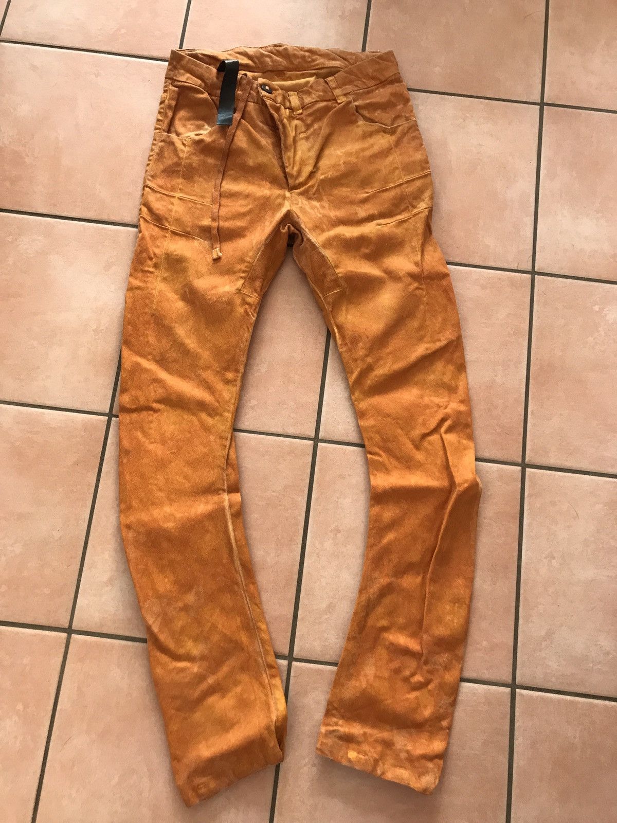 Boris Bidjan Saberi BBS waxed pressed pants Yellow vinyl Size US 34 / EU 50 - 8 Thumbnail