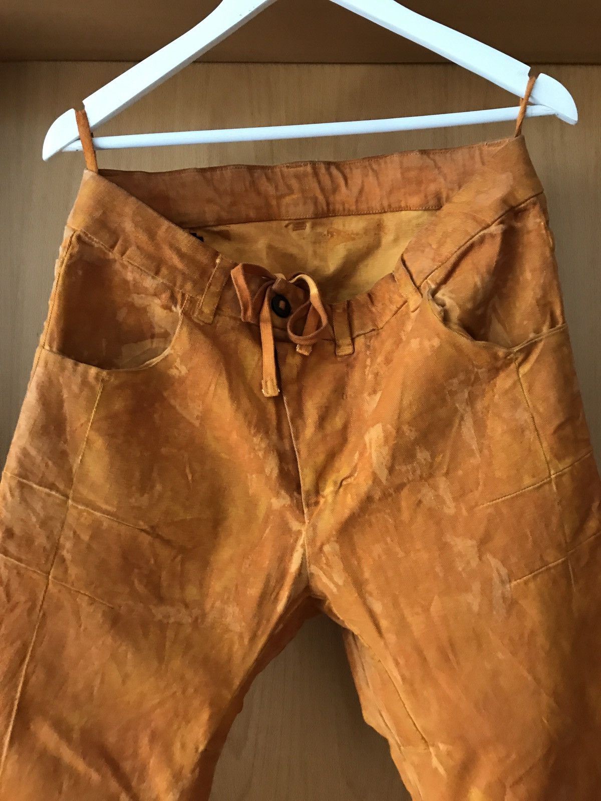 Boris Bidjan Saberi BBS waxed pressed pants Yellow vinyl Size US 34 / EU 50 - 2 Thumbnail