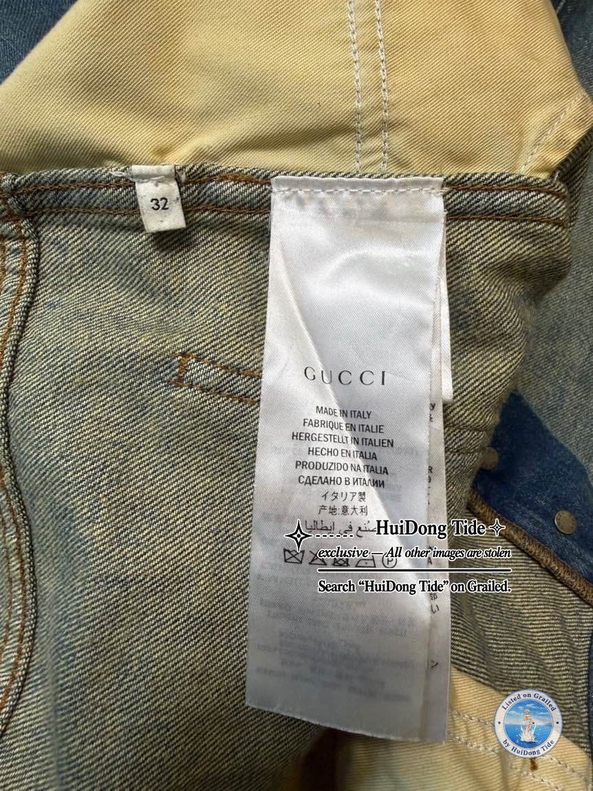 Gucci Embroidered Patch Denim Jeans Size 32