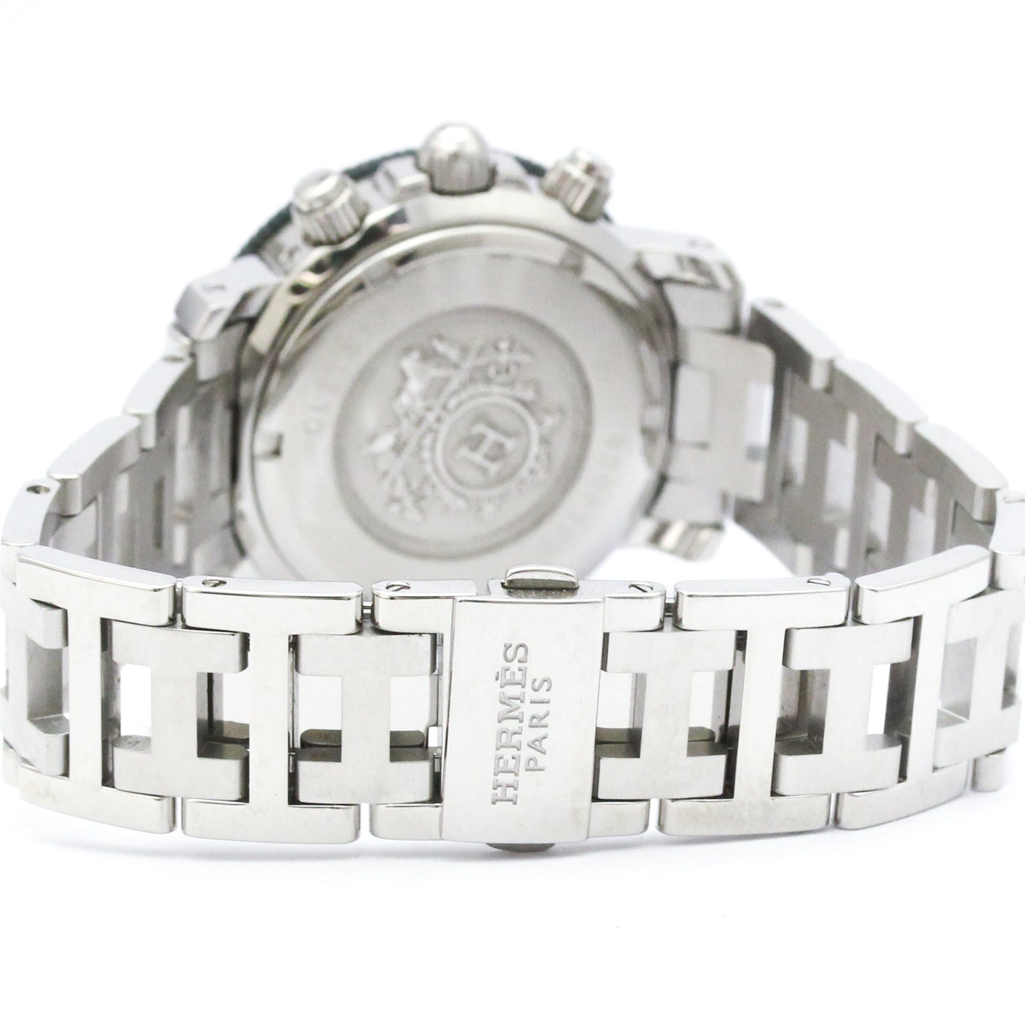Hermes Clipper Diver Chronograph Repair Book SS Watch Polished HERMES Clipper Diver Chronograph Quartz Ladies Watch CL2.317  main image 4