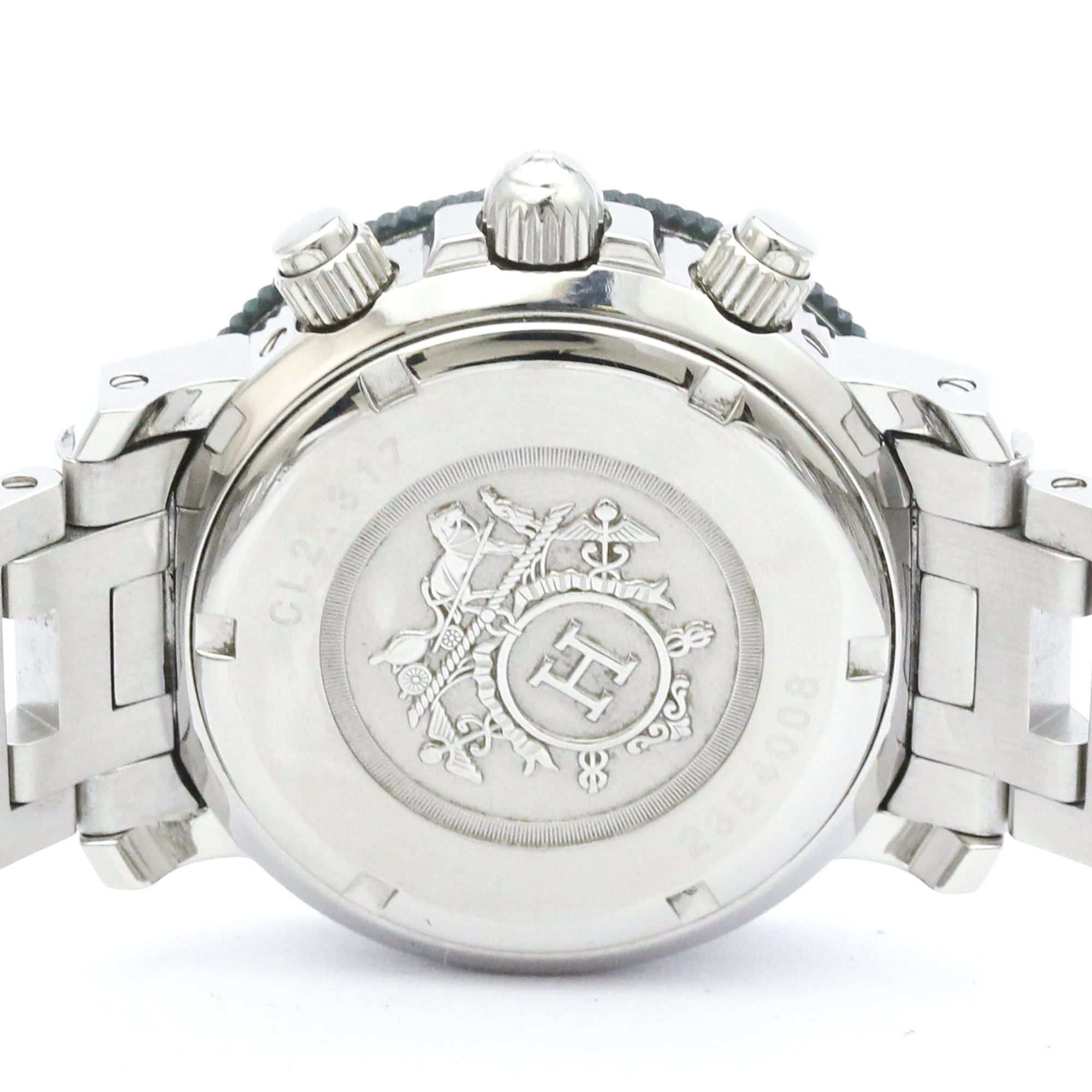 Hermes Clipper Diver Chronograph Repair Book SS Watch Polished HERMES Clipper Diver Chronograph Quartz Ladies Watch CL2.317  main image 2