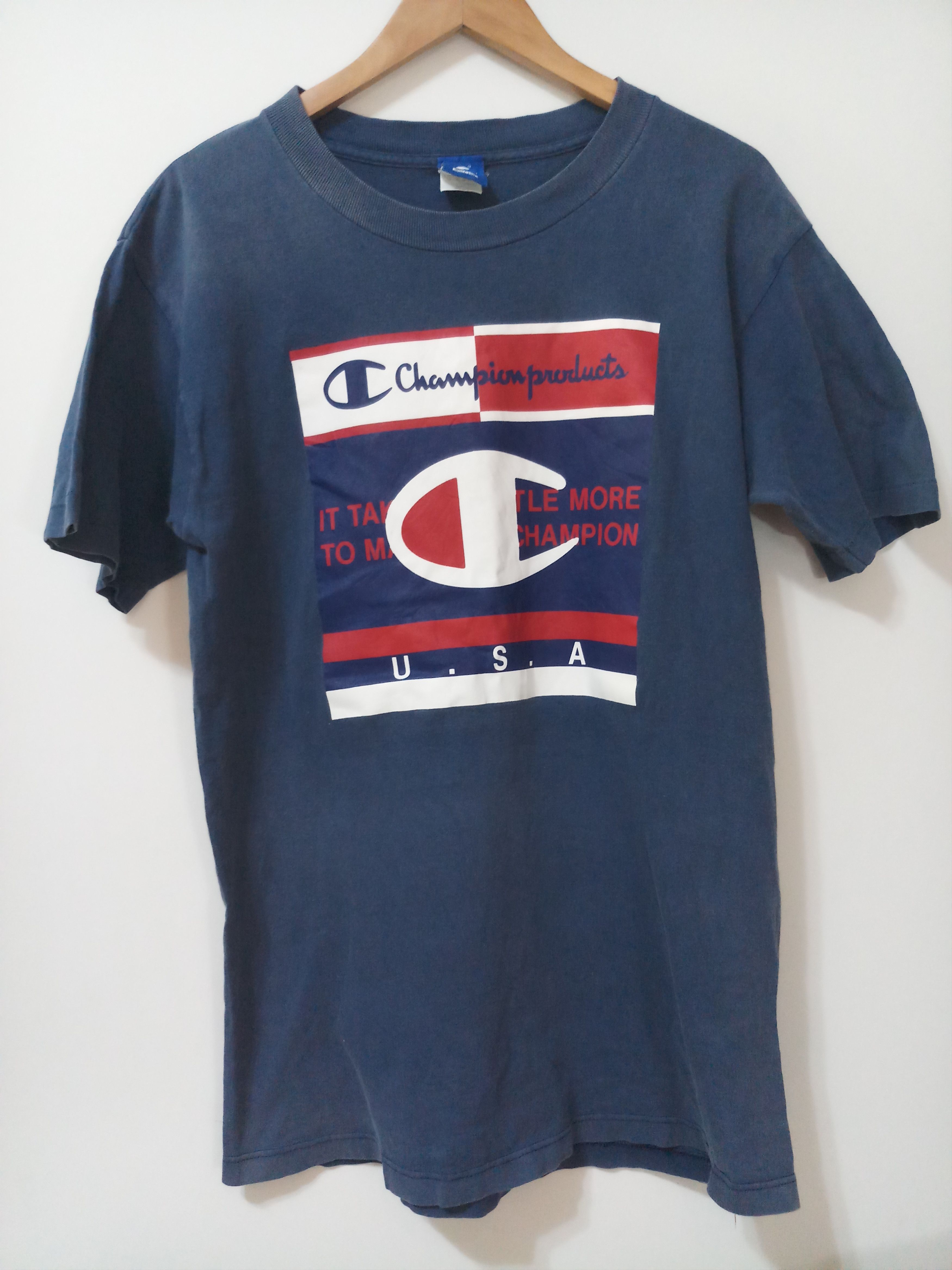 💥Free Shipping VTG MADE IN USA CHAMPION BY GOLDWIN JAPAN BIG LOGO TEE