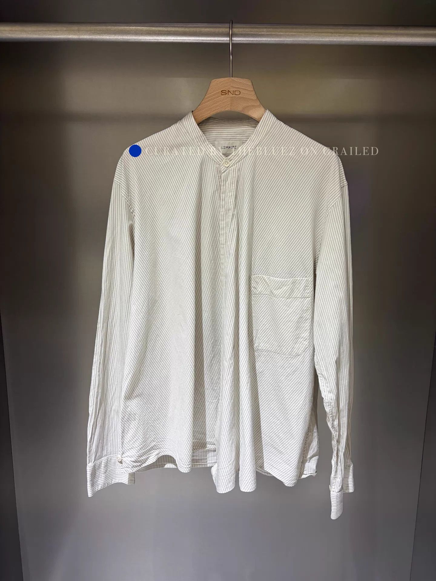Lemaire Asymmetric Placket Stripe Shirt in Multi Size US XS / EU 42 / 0 - 2 Thumbnail