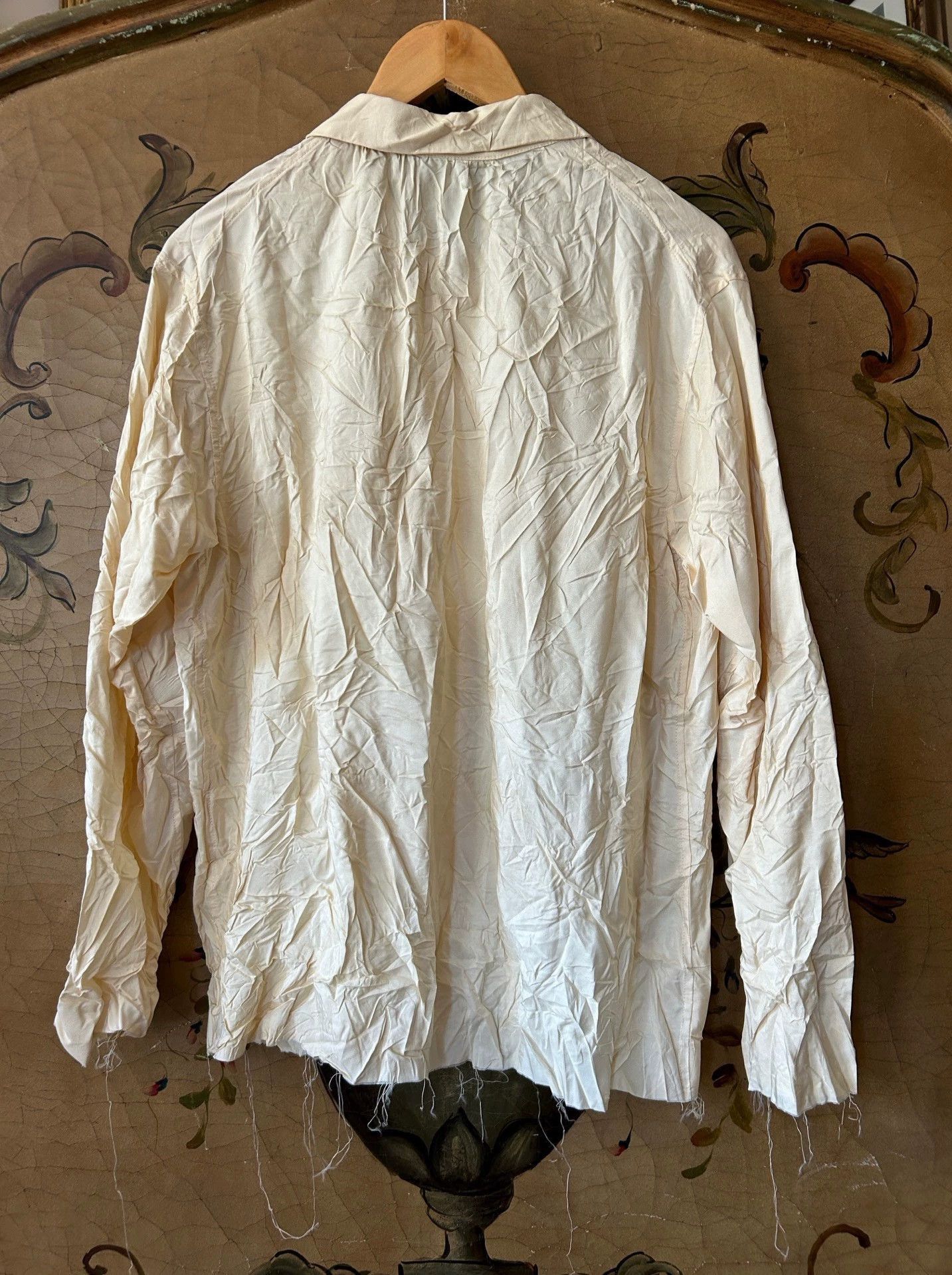 Archivio J.M. Ribot Pleated Beige Button-Up Shirt | Grailed