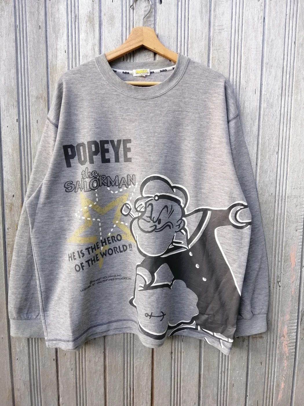 Cartoon Network × Vintage Vintage POPEYE THE SAILOMAN Fullover Jumper Sweatshirt B6 Size US XL / EU 56 / 4 - 1 Thumbnail