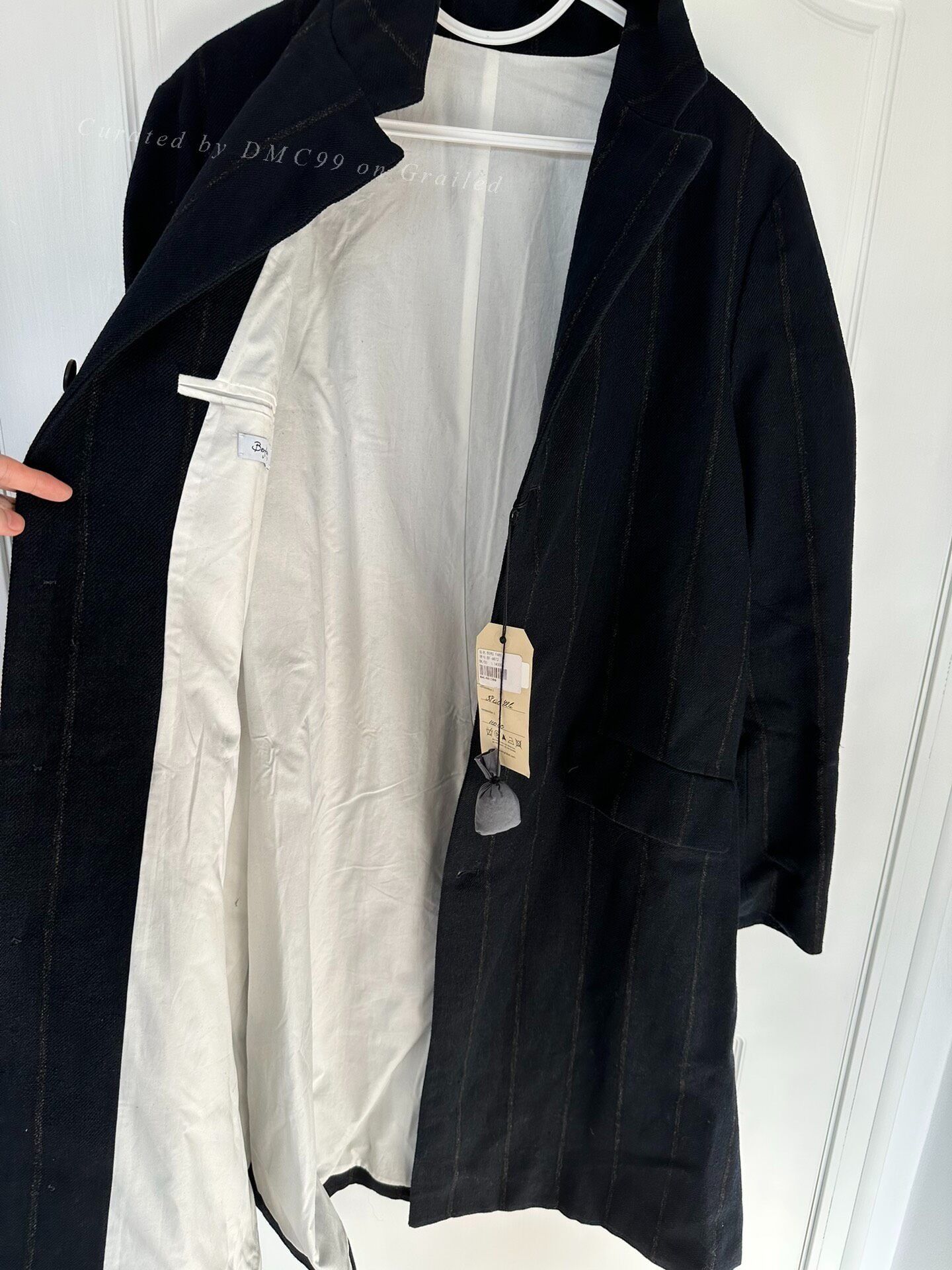 Bergfabel BERGFABEL Wool Coat Vertical Stripes Stand Collar Size US M / EU 48-50 / 2 - 4 Thumbnail