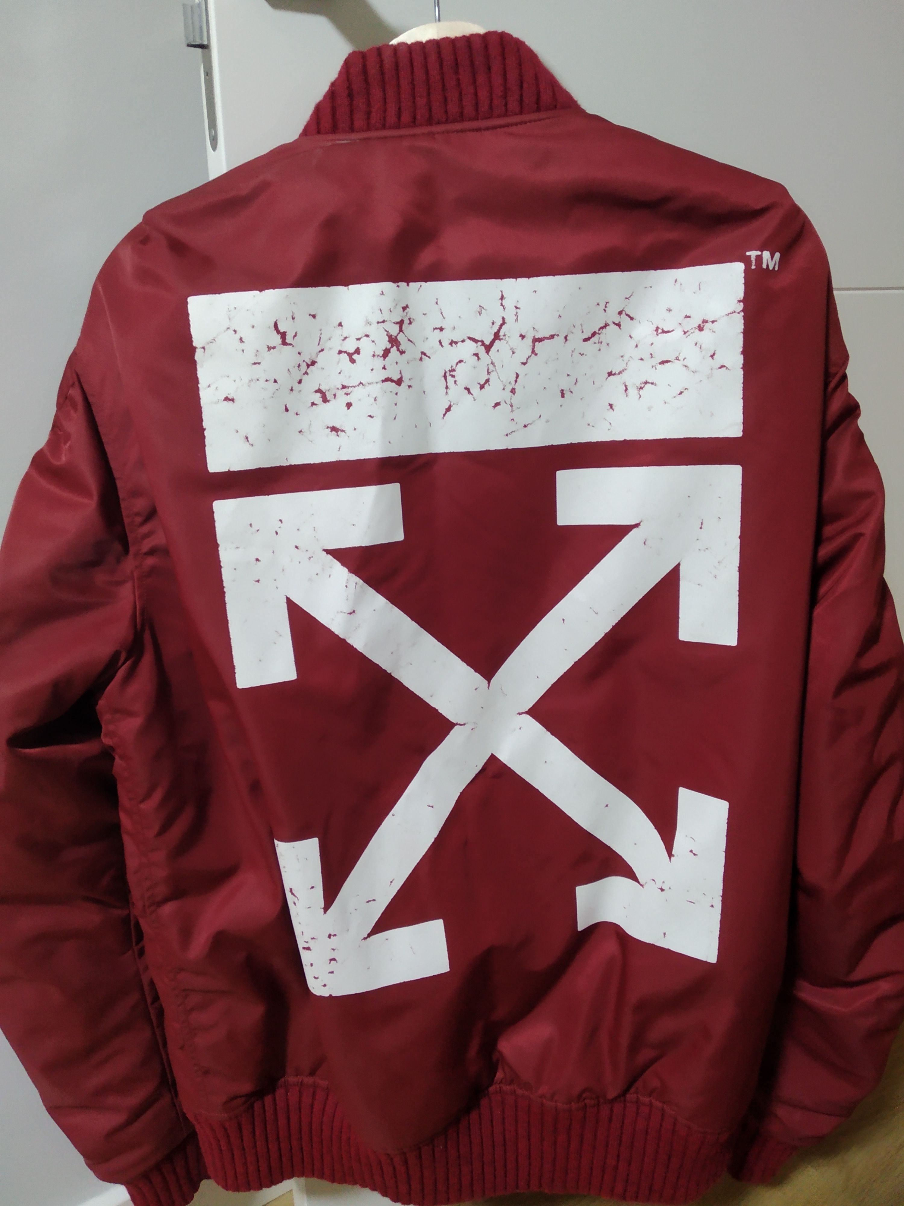 Off white red bomber jacket hotsell