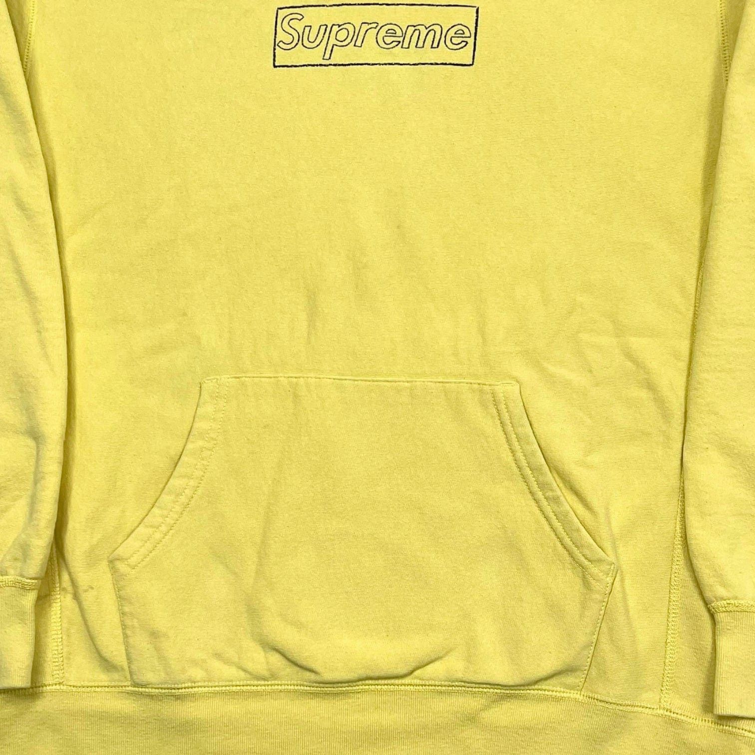 KAWS Chalk Logo Hooded Sweatshirt Light Lemon