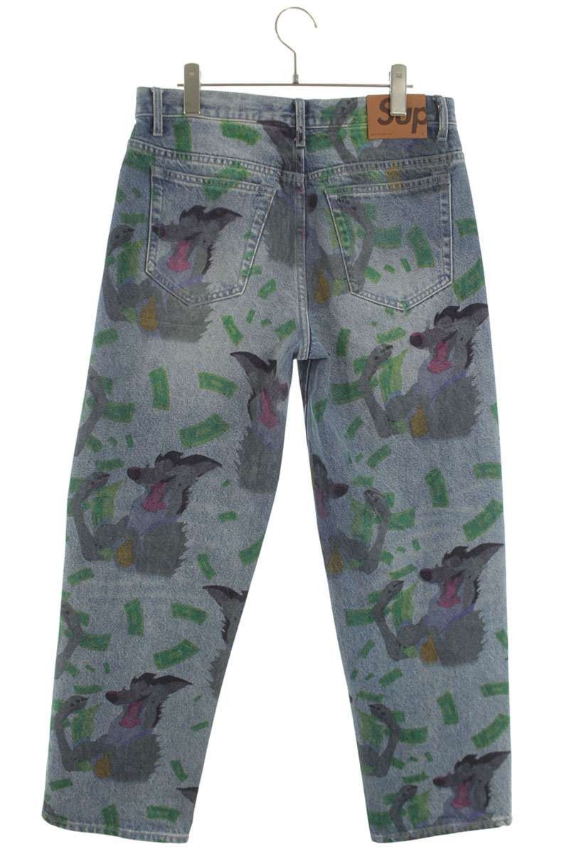 Supreme ALL DOGS GO TO HEAVEN LOOSE FIT JEAN Denim Pants Blue Size 30