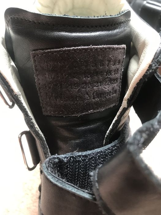 Maison Margiela Black Strapped High Top Sneaker | Grailed