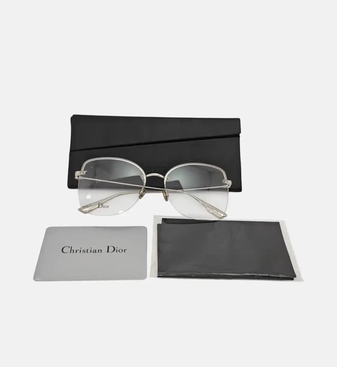 DIOR transparent square synthetic clear glasses os