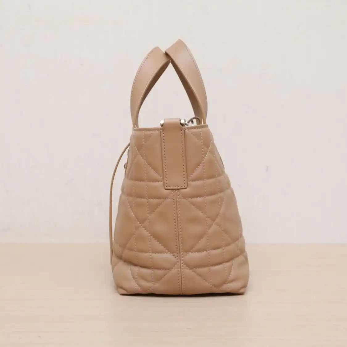 Dior DIOR Toujours Small brown cowhide leather rattan plaid quilted handbag detachabl Size ONE SIZE - 5 Thumbnail