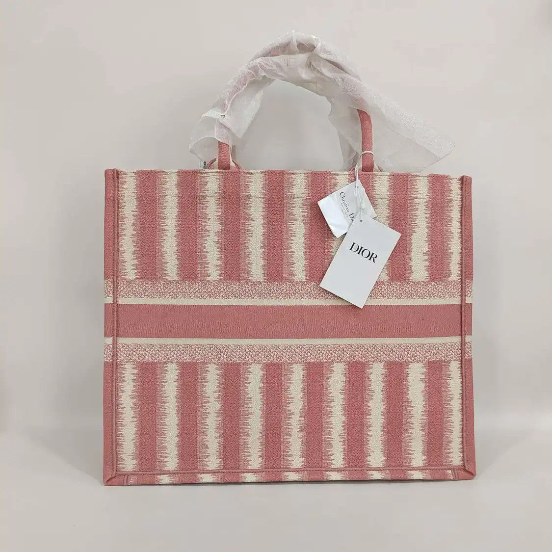 Dior DIOR Book Tote Large pink fabric handbag Size ONE SIZE - 4 Thumbnail