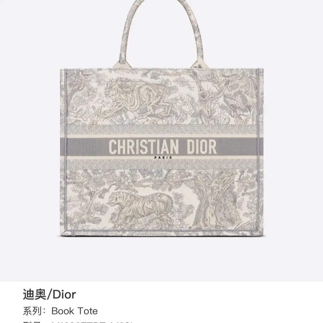 Dior DIOR Book Tote Large grey fabric embroidery handbag Size ONE SIZE - 9 Thumbnail