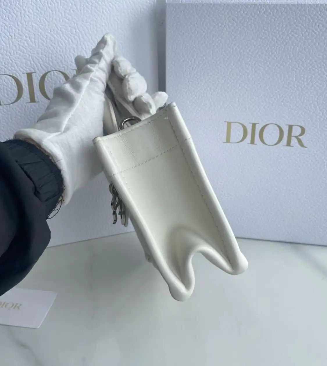 Dior DIOR Book Tote mini white cowhide leather rattan plaid quilted crossbody bag gol Size ONE SIZE - 2 Thumbnail