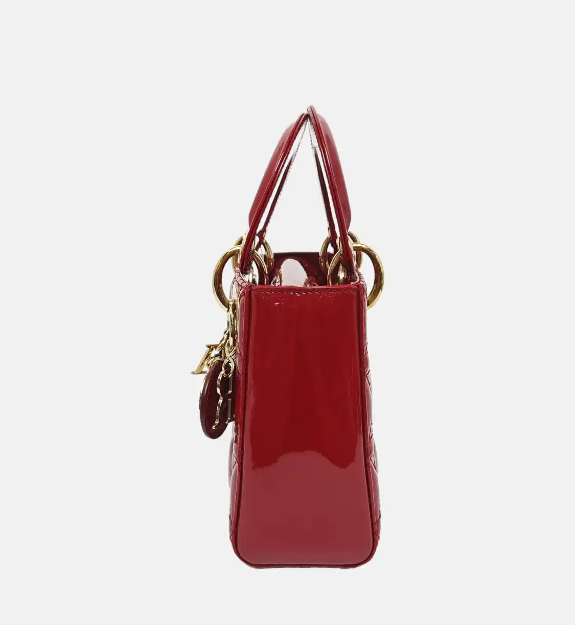 Dior DIOR Lady Dior mini red patent leather rattan plaid quilted Lady mini shoulder b Size ONE SIZE - 3 Thumbnail