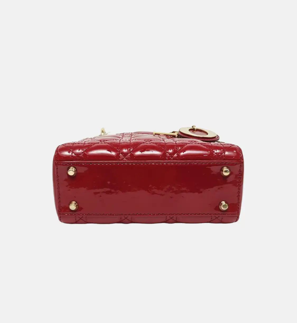 Dior DIOR Lady Dior mini red patent leather rattan plaid quilted Lady mini shoulder b Size ONE SIZE - 6 Thumbnail