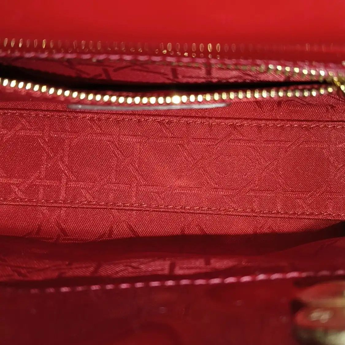 Dior DIOR Lady Dior mini red patent leather rattan plaid quilted Lady mini shoulder b Size ONE SIZE - 7 Thumbnail