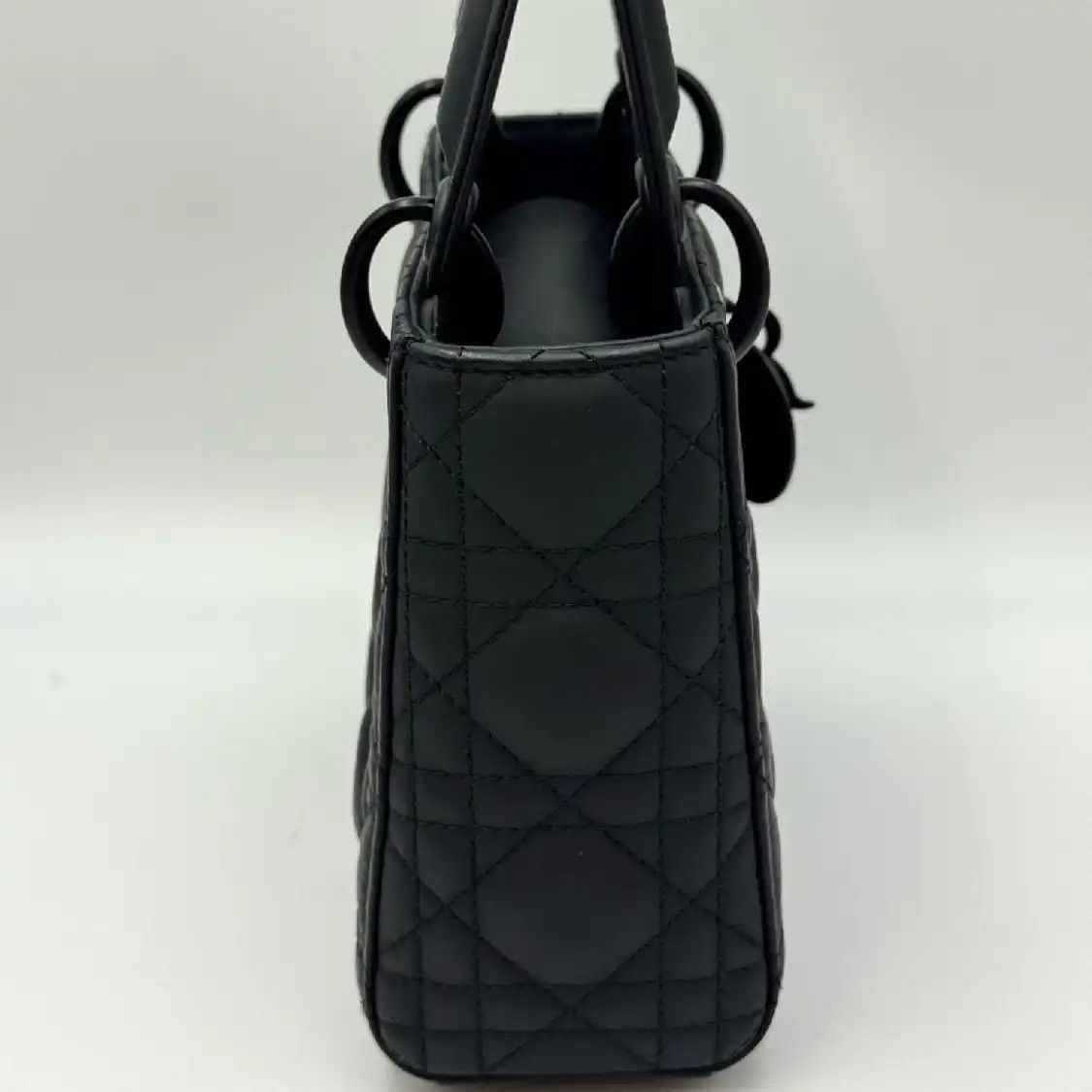 Dior DIOR Lady Dior black sheepskin rattan plaid quilted Lady bag crossbody bag black Size ONE SIZE - 5 Thumbnail