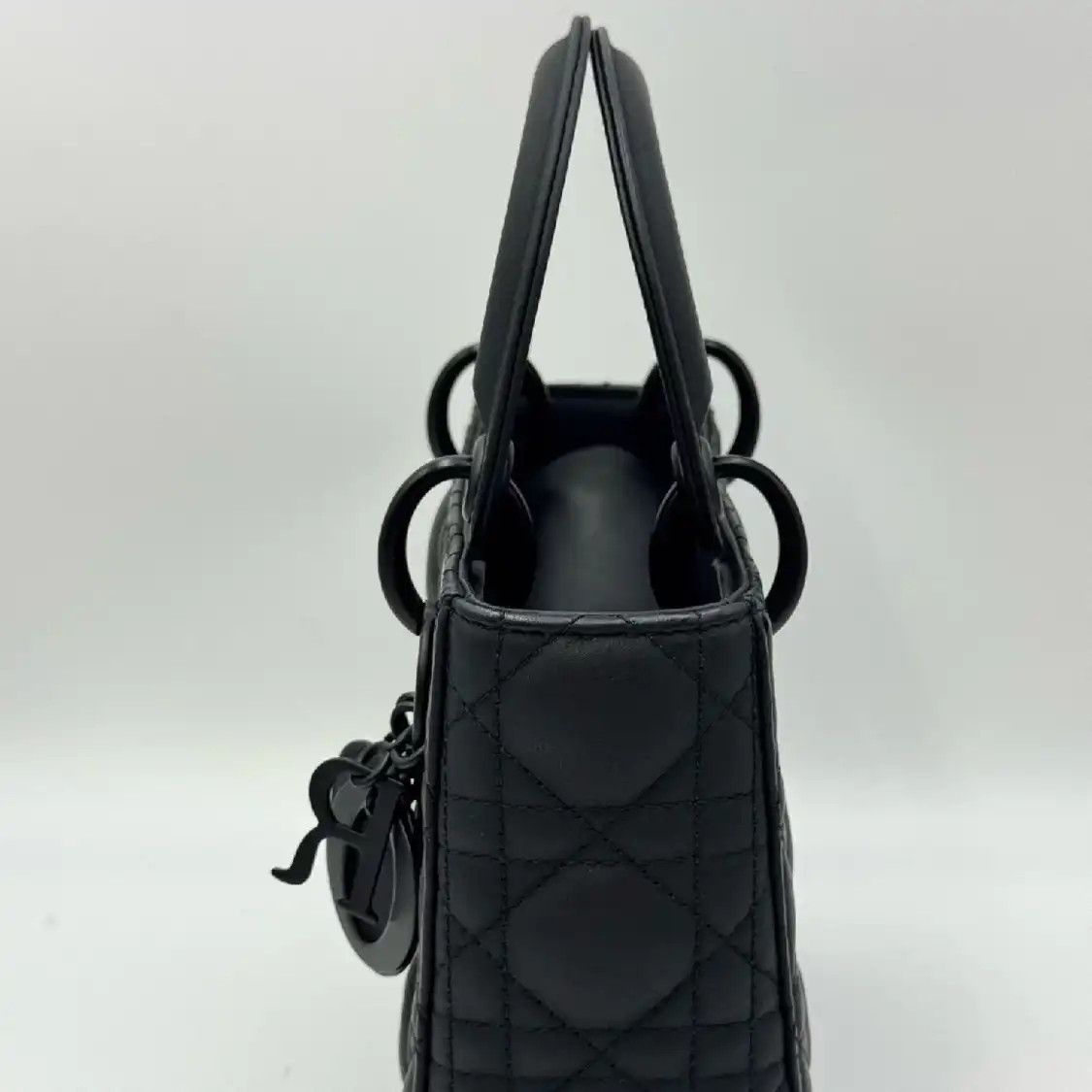 Dior DIOR Lady Dior black sheepskin rattan plaid quilted Lady bag crossbody bag black Size ONE SIZE - 6 Thumbnail