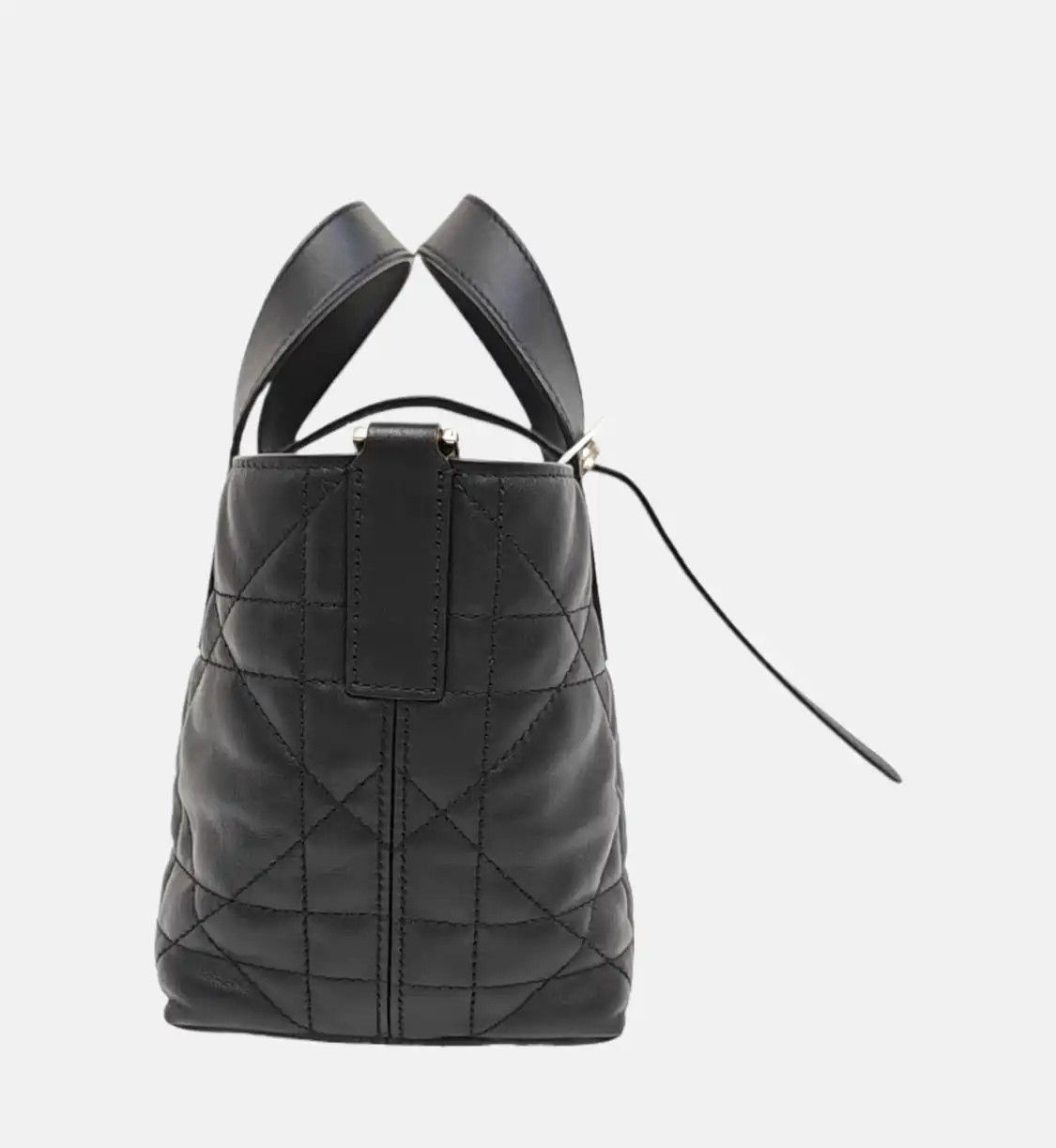Dior DIOR Toujours Nano black cowhide leather rattan plaid quilted shoulder bag handb Size ONE SIZE - 3 Thumbnail