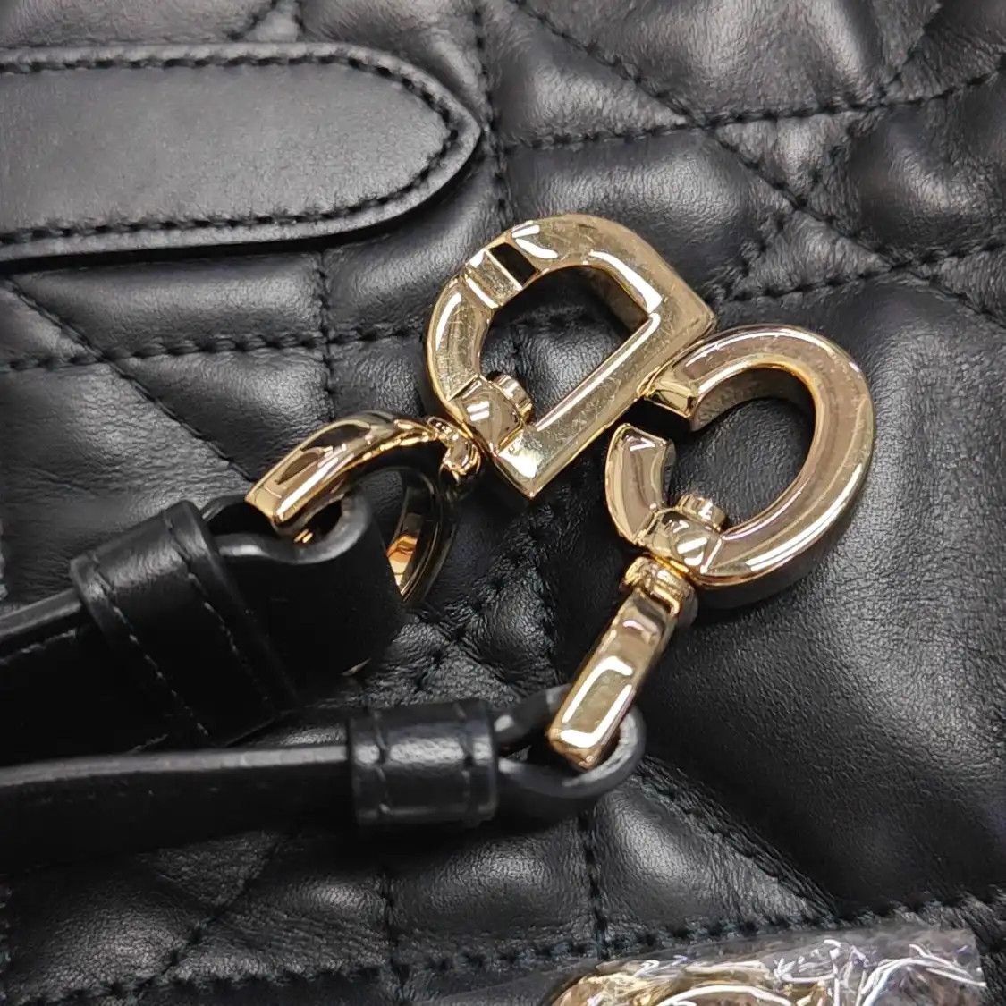 Dior DIOR Toujours Nano black cowhide leather rattan plaid quilted shoulder bag handb Size ONE SIZE - 11 Thumbnail