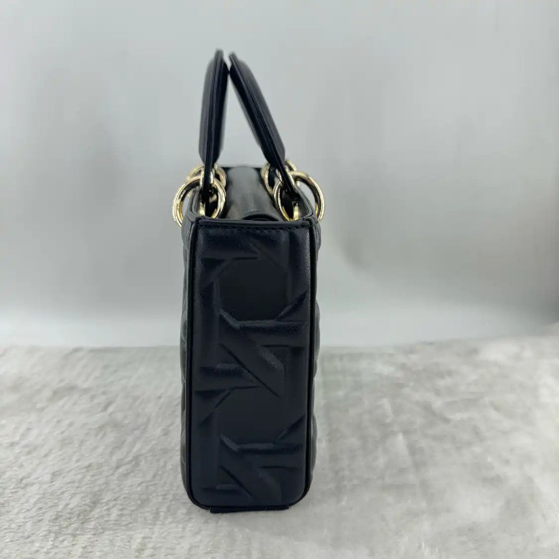 Dior DIOR Lady D-Joy Medium black cowhide leather embossed crossbody bag 2 striped de Size ONE SIZE - 3 Thumbnail