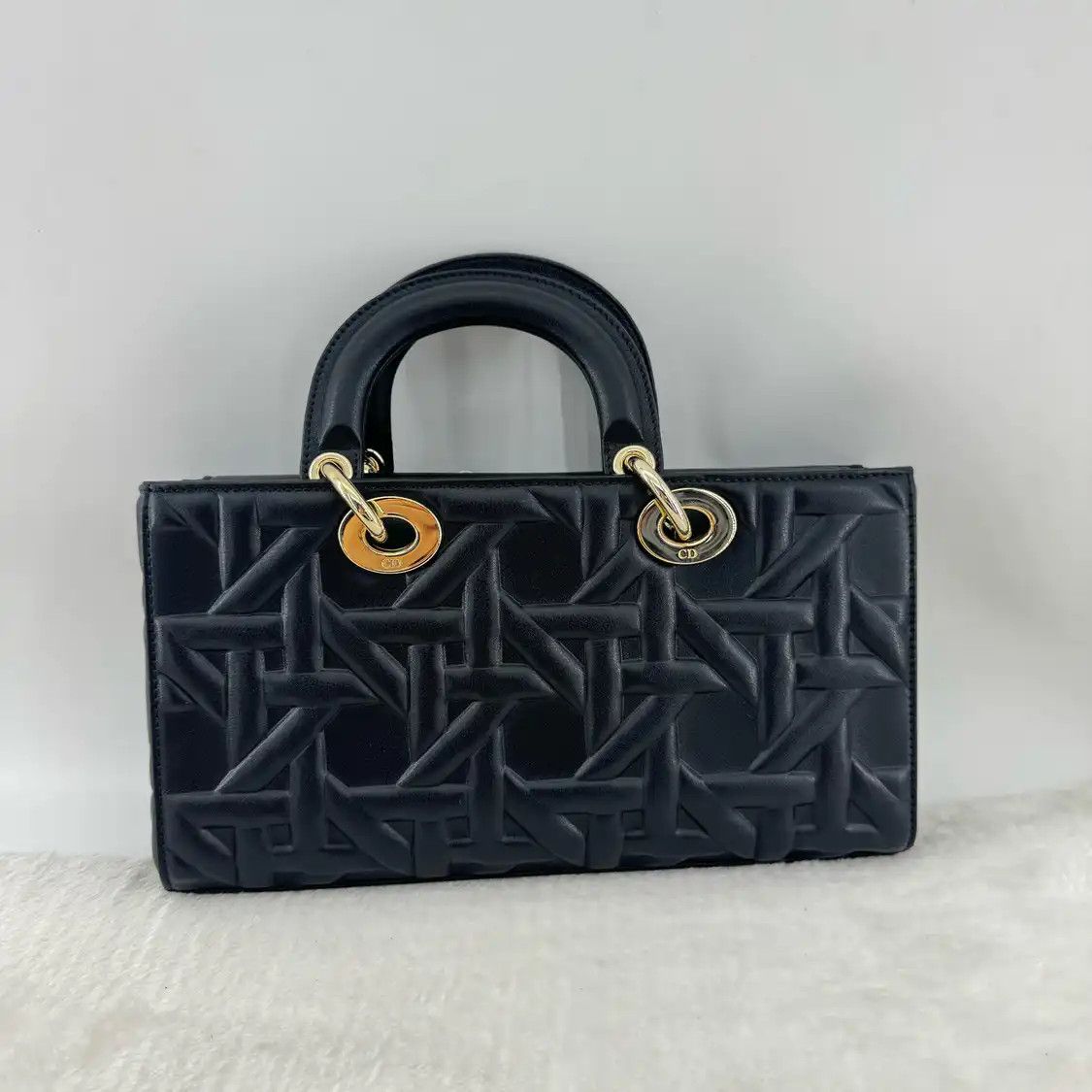 Dior DIOR Lady D-Joy Medium black cowhide leather embossed crossbody bag 2 striped de Size ONE SIZE - 4 Thumbnail
