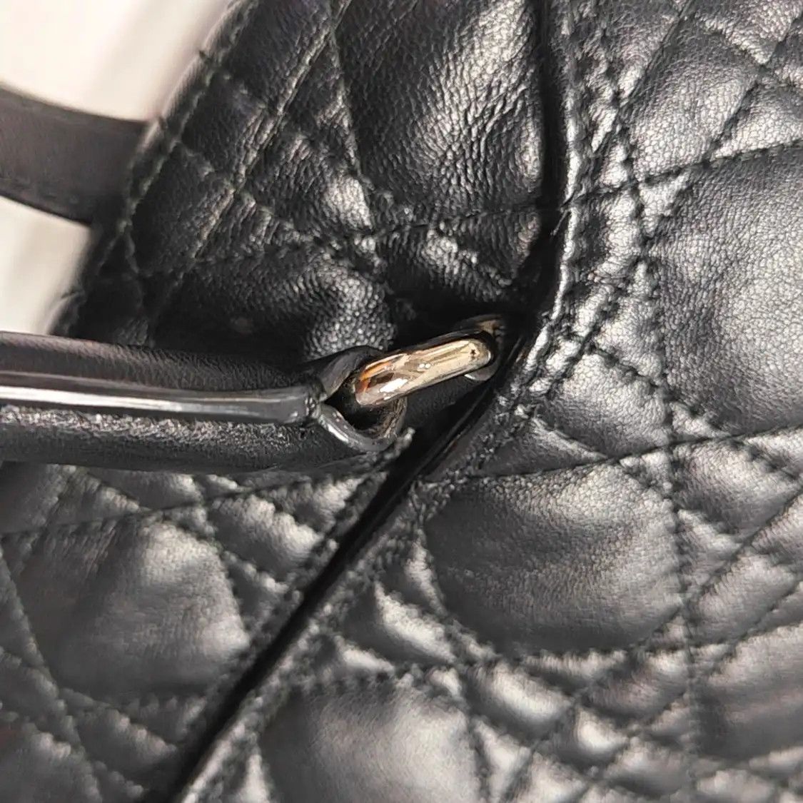 Dior DIOR Stardust black sheepskin rattan plaid quilted backpack handbag silver hardw Size ONE SIZE - 10 Thumbnail