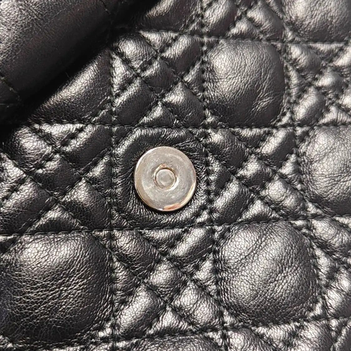 Dior DIOR Stardust black sheepskin rattan plaid quilted backpack handbag silver hardw Size ONE SIZE - 8 Thumbnail