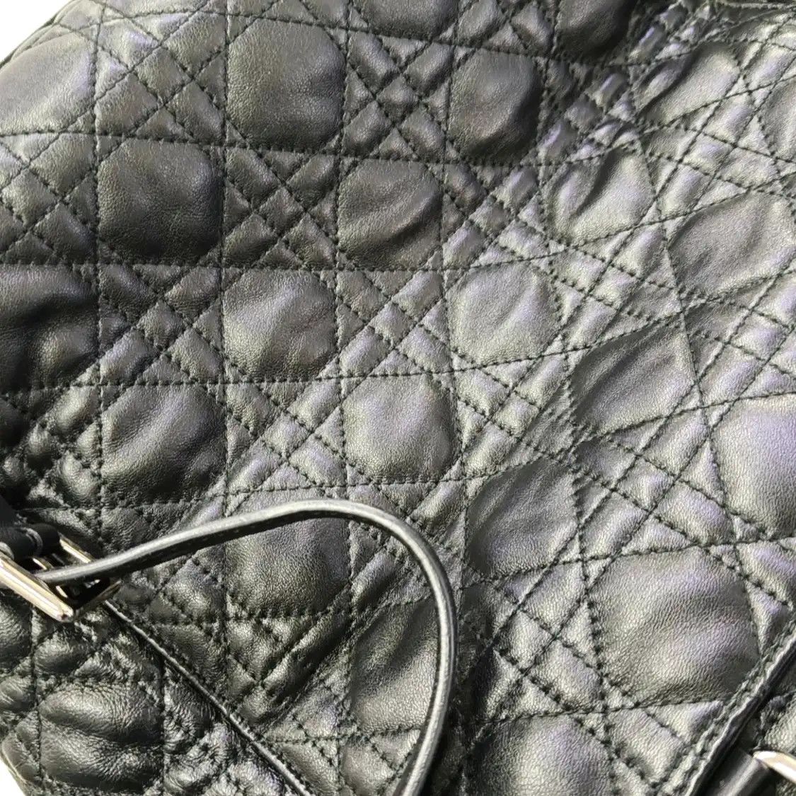Dior DIOR Stardust black sheepskin rattan plaid quilted backpack handbag silver hardw Size ONE SIZE - 12 Thumbnail