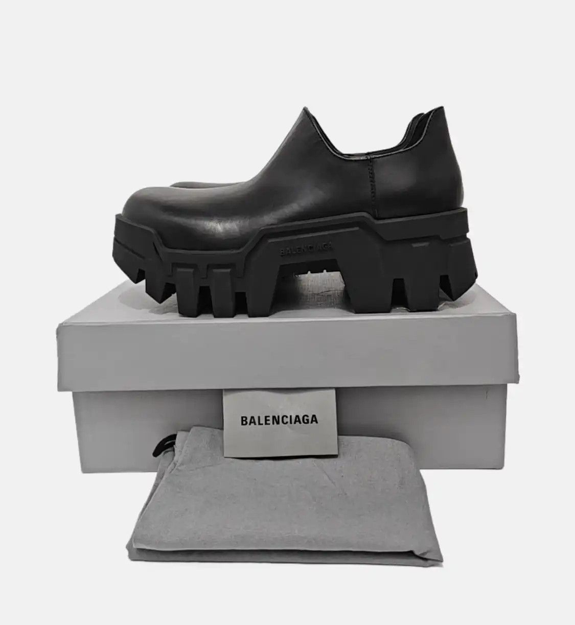 Balenciaga BALENCIAGA Spring,Autumn black leather Men's mid heel ankle boots 43 Size US 10 / EU 43 - 6 Thumbnail