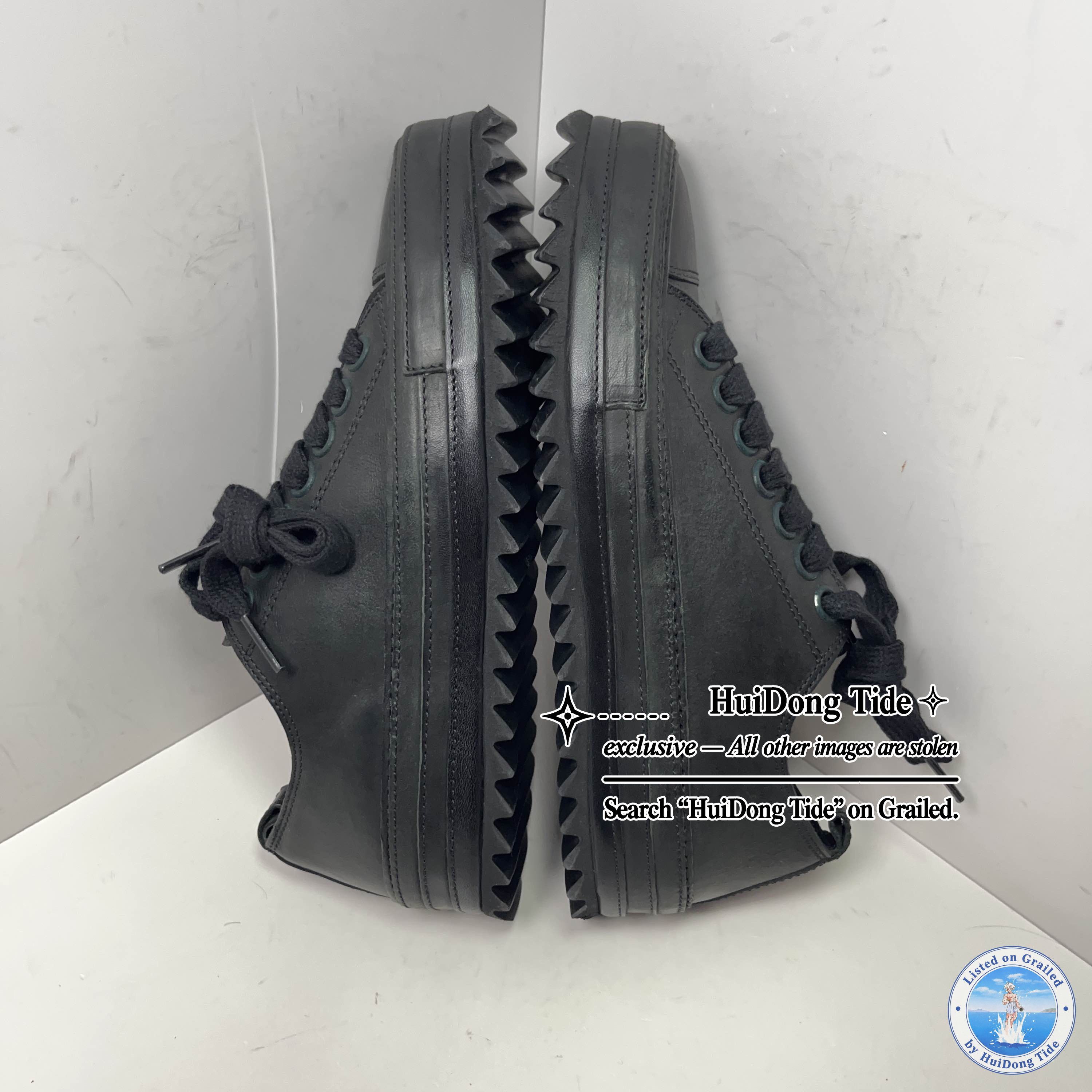 Ann Demeulemeester Black Leather Low-Top Sneakers Size 36