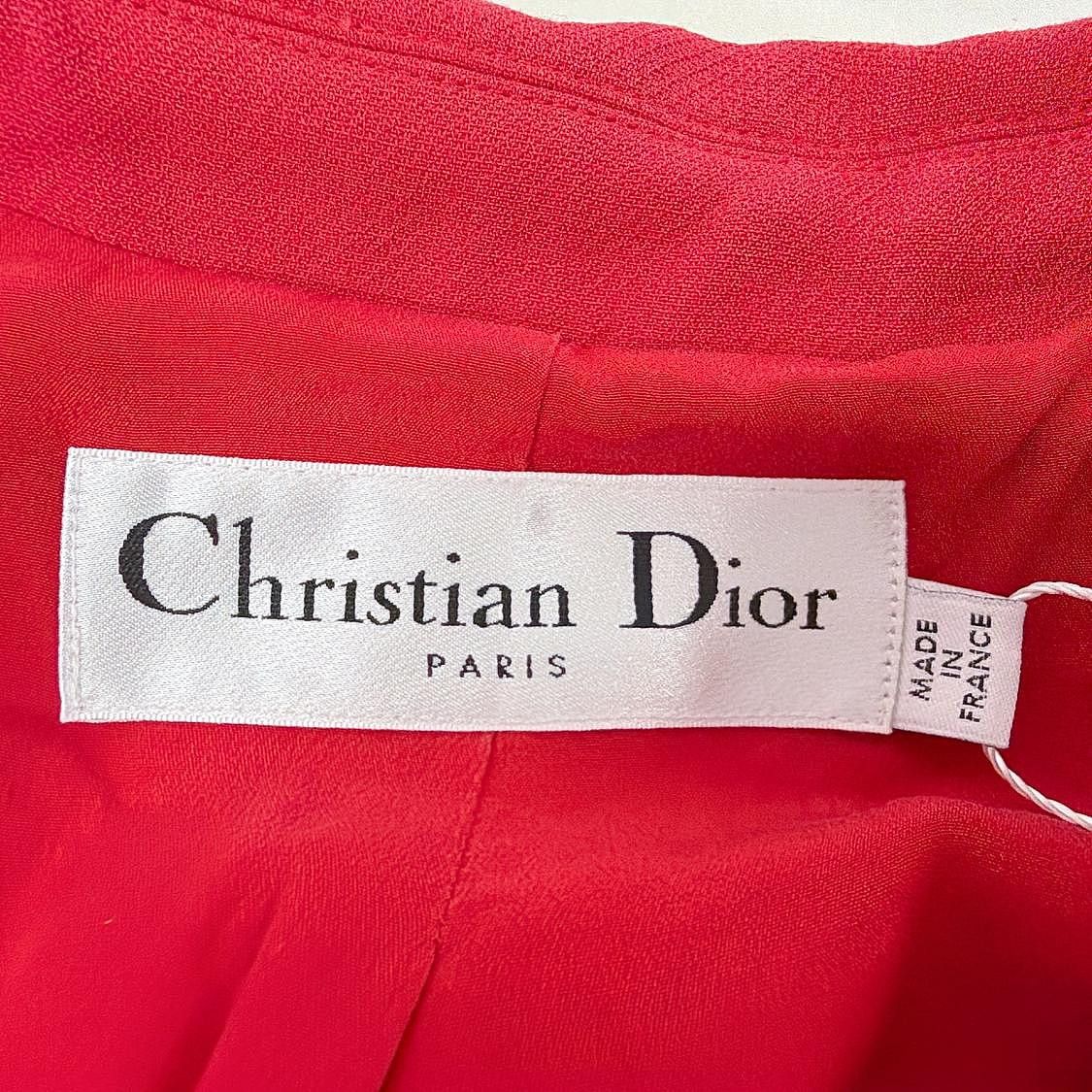Dior Christian Dior Red Wool Silk Blend Blazer Size 38 Size S / US 4 / IT 40 - 4 Thumbnail