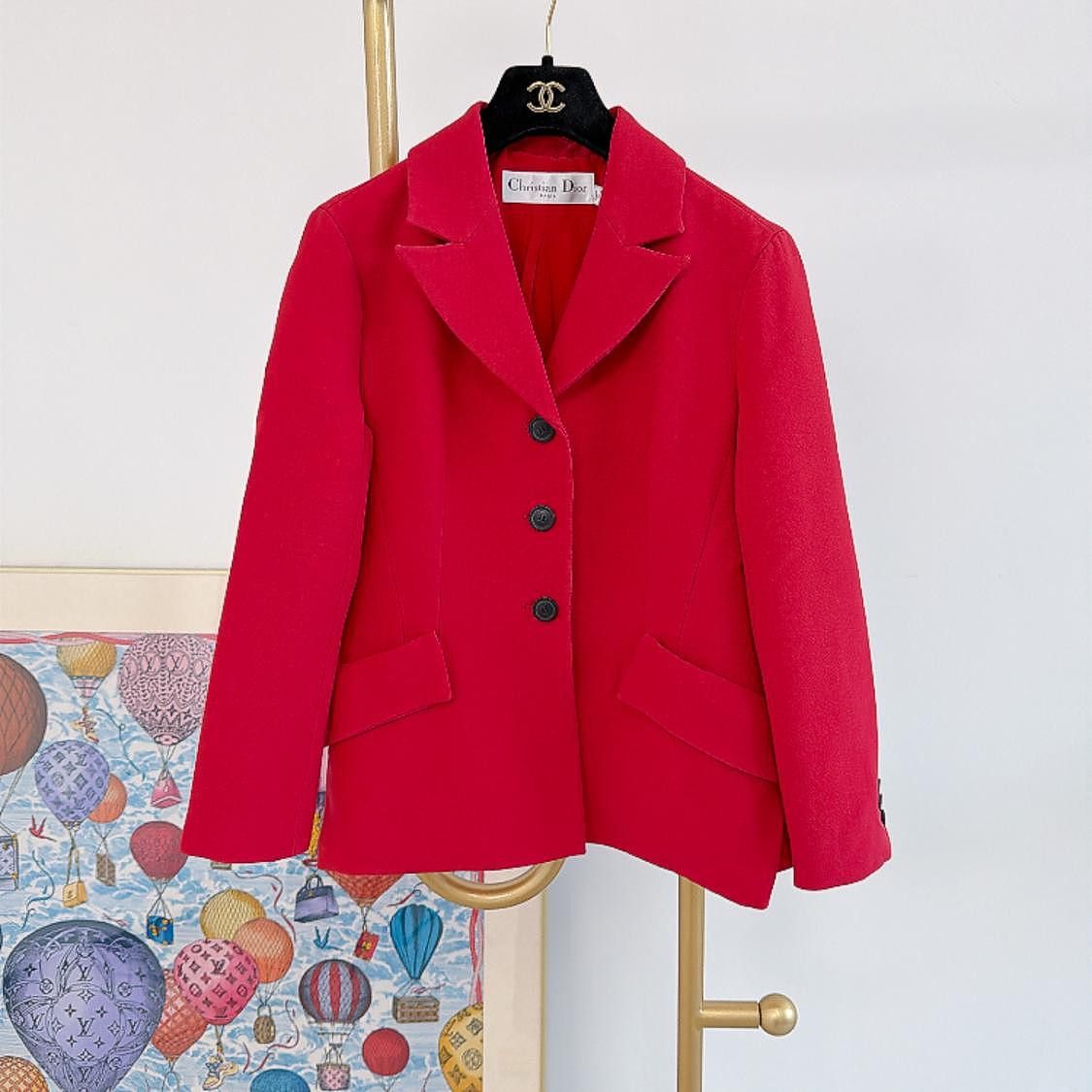 Dior Christian Dior Red Wool Silk Blend Blazer Size 38 Size S / US 4 / IT 40 - 2 Thumbnail