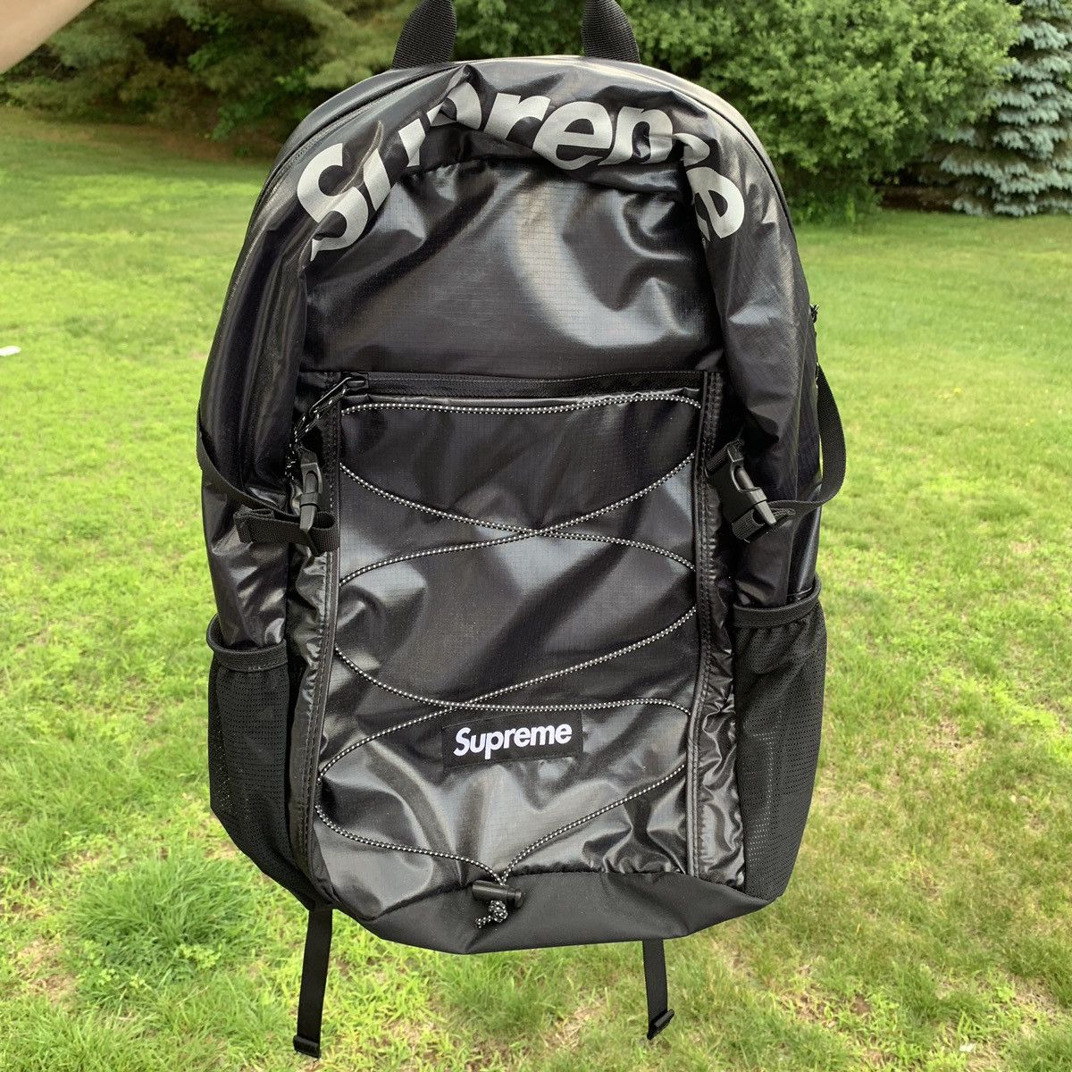 Supreme fw17 black backpack on sale