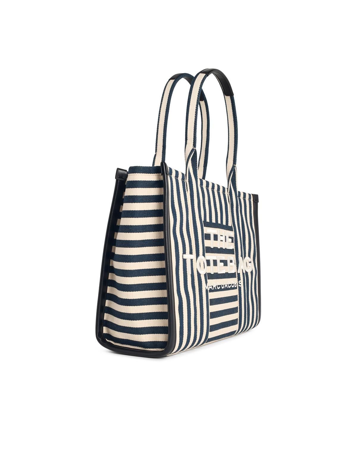Marc Jacobs MARC JACOBS (THE) 'The Stripe Canvas Large' Blue Cotton Tote Bag Size ONE SIZE - 2 Thumbnail