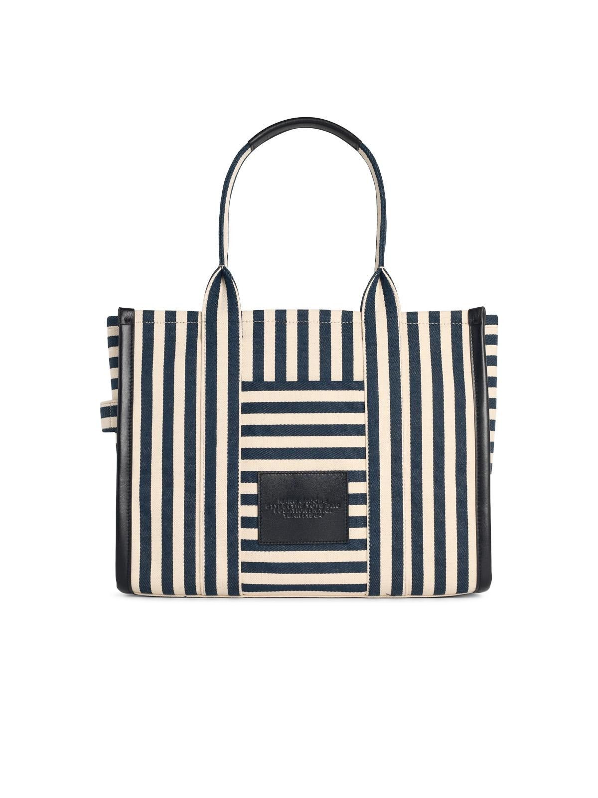 Marc Jacobs MARC JACOBS (THE) 'The Stripe Canvas Large' Blue Cotton Tote Bag Size ONE SIZE - 3 Thumbnail