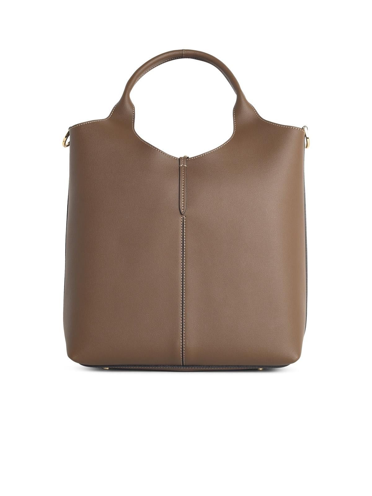 Tod's TOD'S 'Shopping Tote' Small Brown Leather Bag Size ONE SIZE - 3 Thumbnail