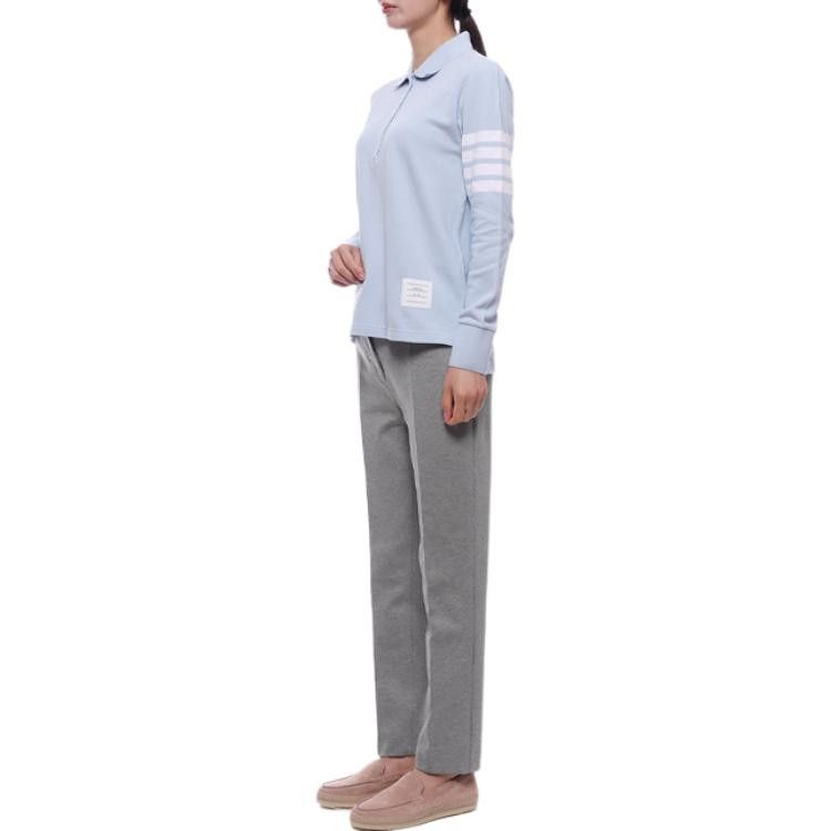 Thom Browne Signature Stripe Long Sleeve Polo IT 40