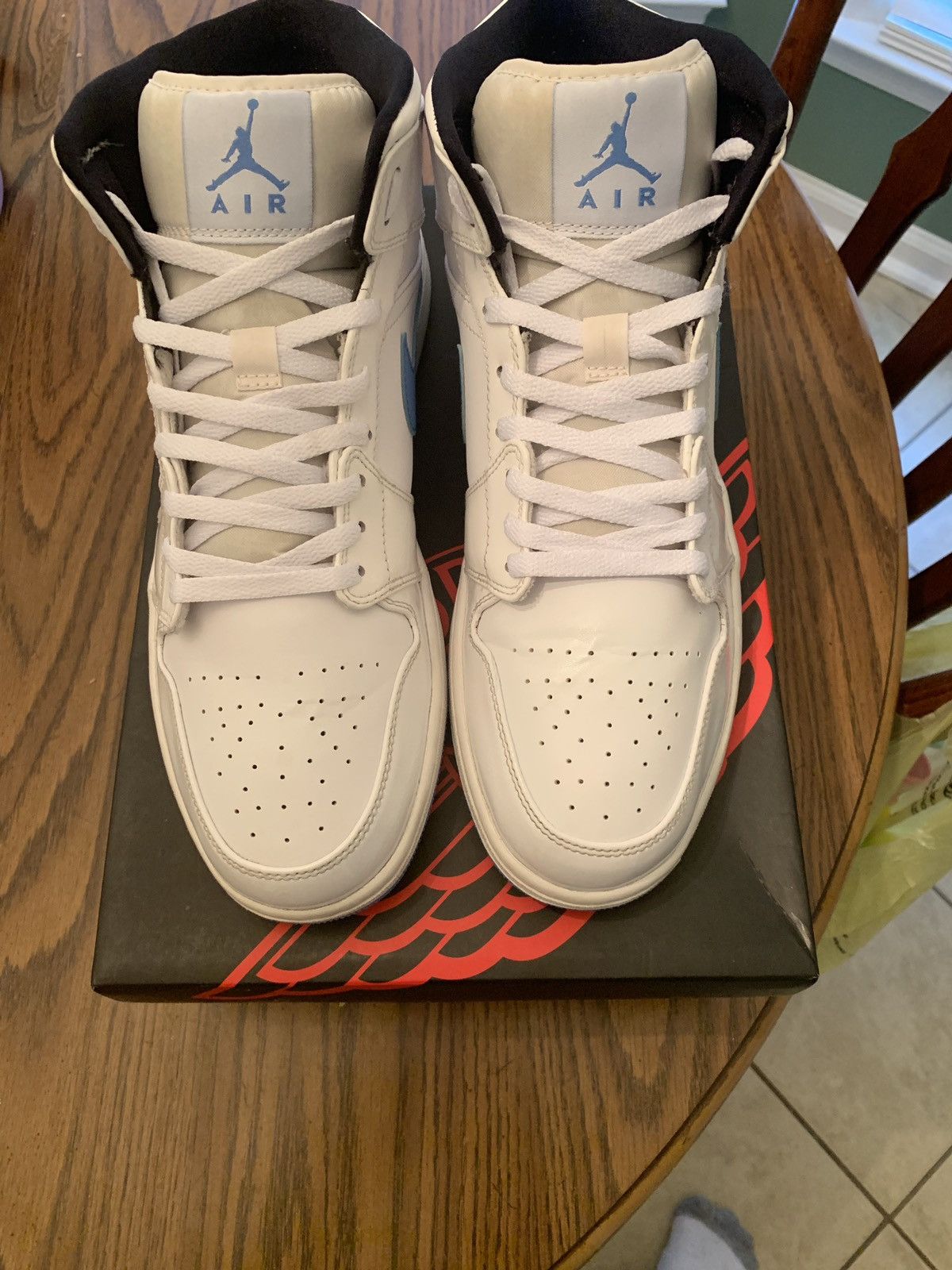 jordans mid 1 light blue