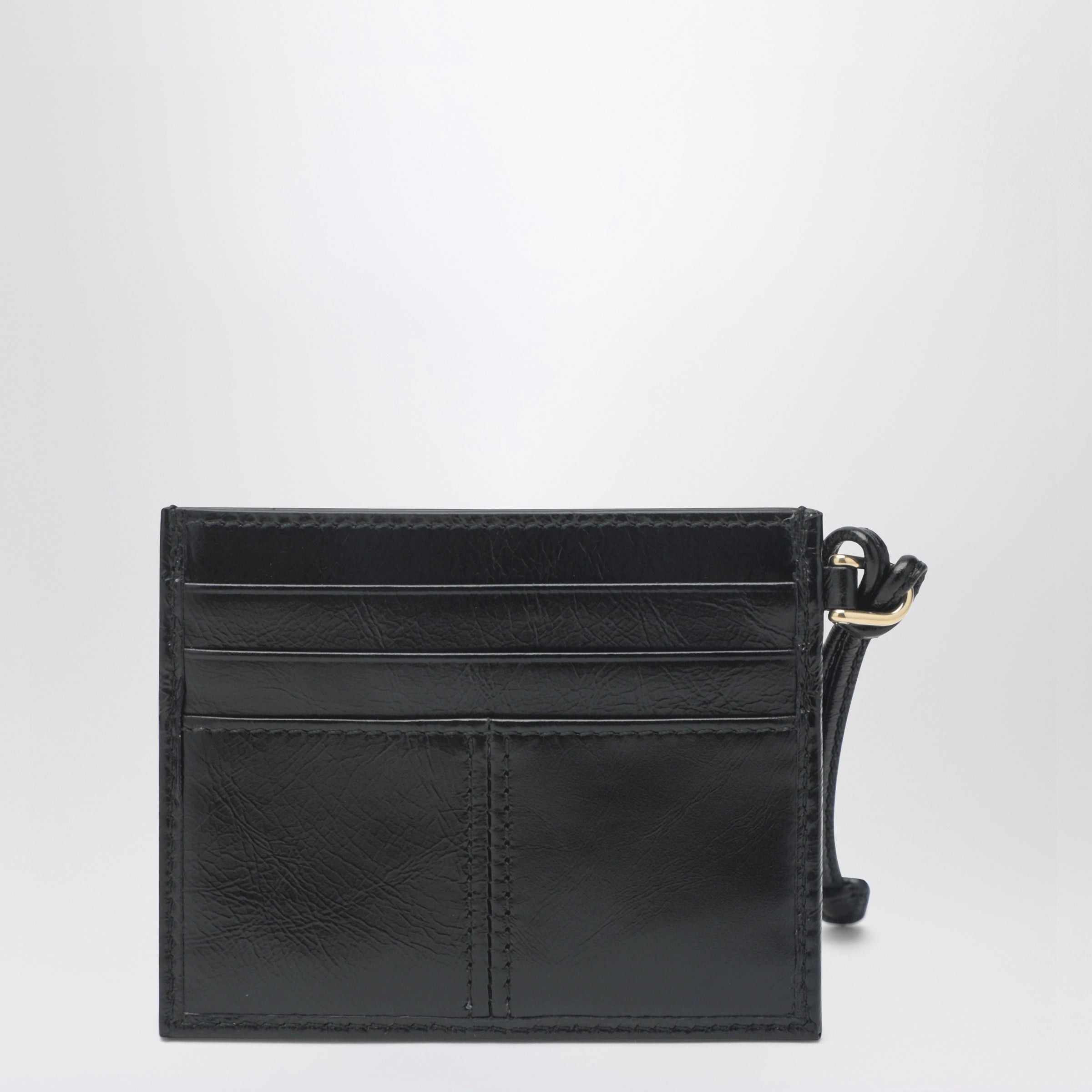 Prada Prada Black Leather Card Holder With Triangle Logo Size ONE SIZE - 2 Thumbnail
