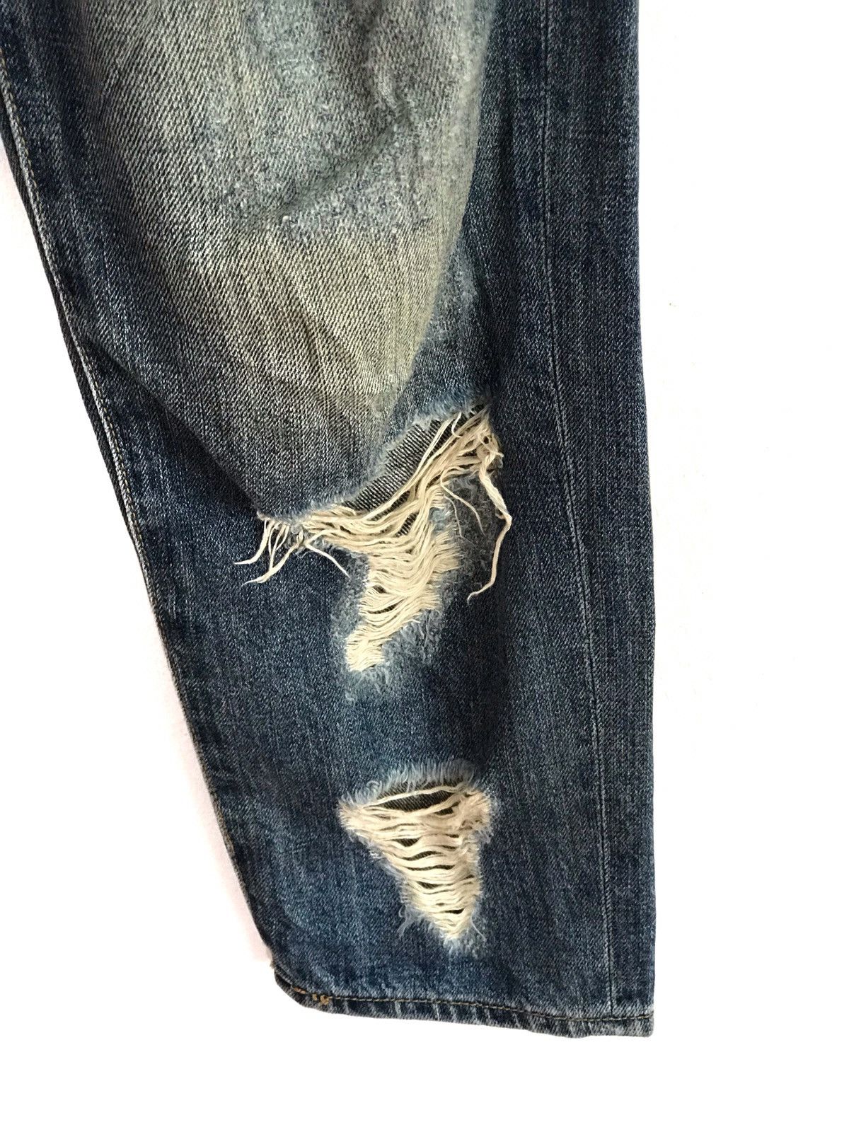 Japanese Brand Majestic Legion Distressed Rips Faded Skinny Jeans Size US 31 - 7 Thumbnail