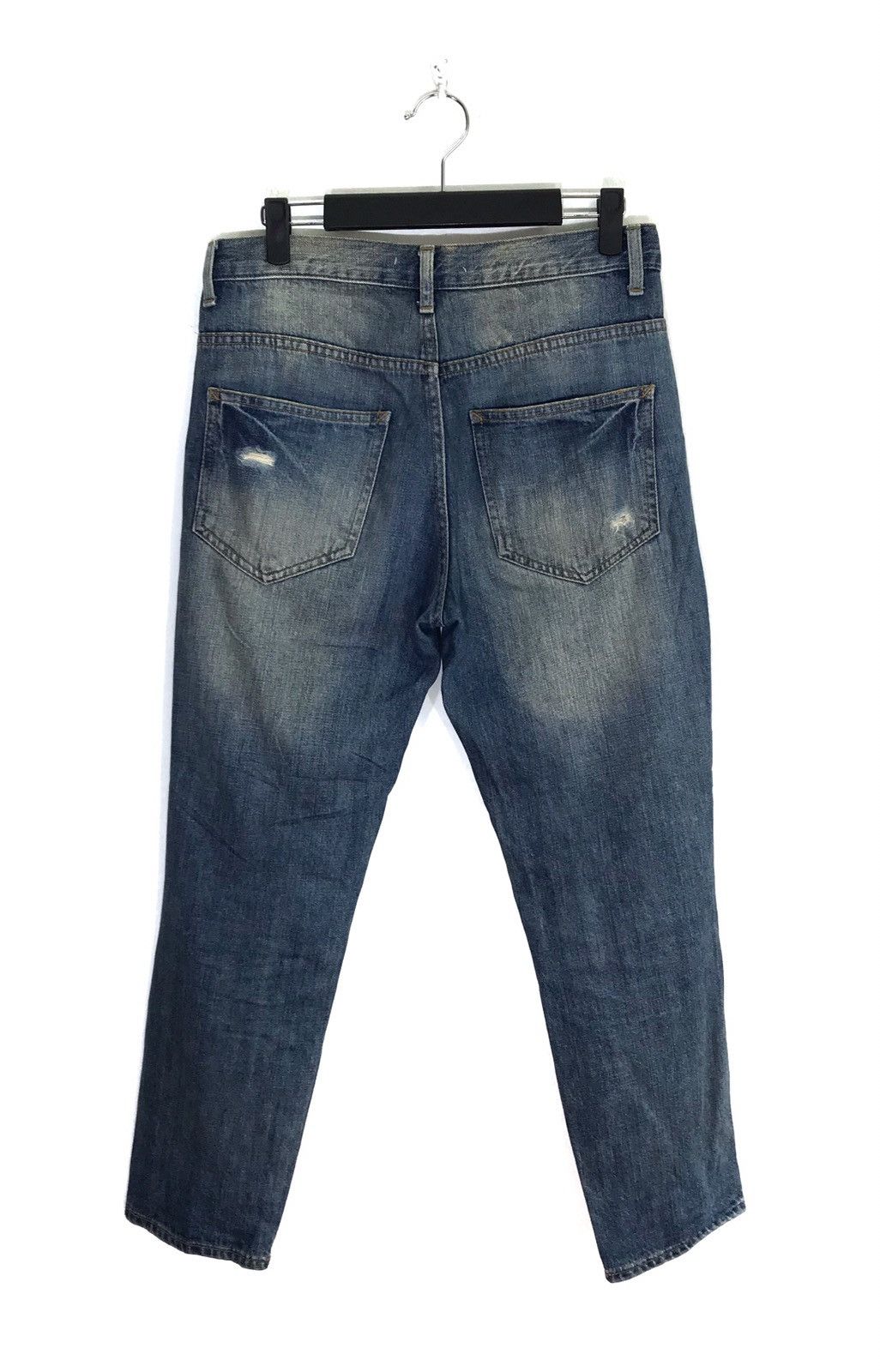 Japanese Brand Majestic Legion Distressed Rips Faded Skinny Jeans Size US 31 - 3 Thumbnail