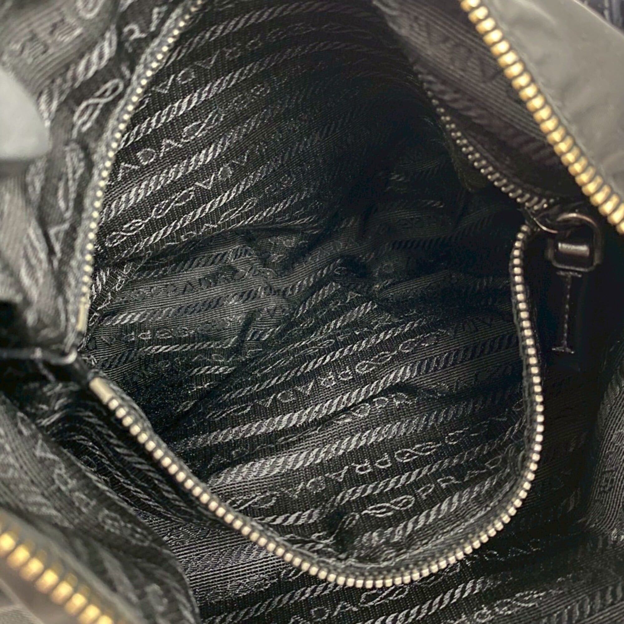Prada PRADA Triangle Logo Perforated Stud Hardware Nylon Leather Genuine Semi Shoulder Bag Black 63472 Size ONE SIZE - 10 Thumbnail