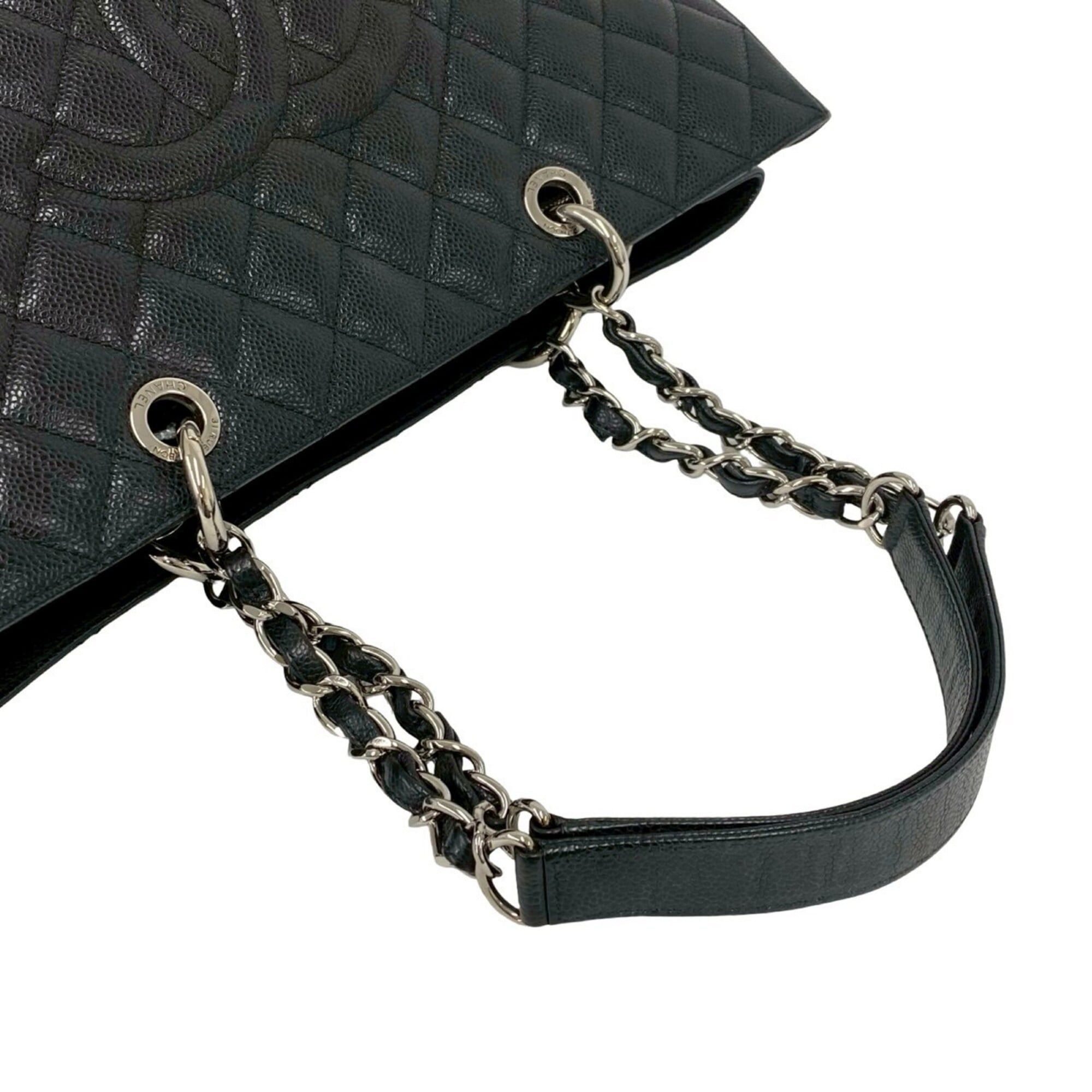 Chanel CHANEL Matelassé Coco Mark Caviar Leather Chain Tote Bag Black 62270 Size ONE SIZE - 4 Thumbnail