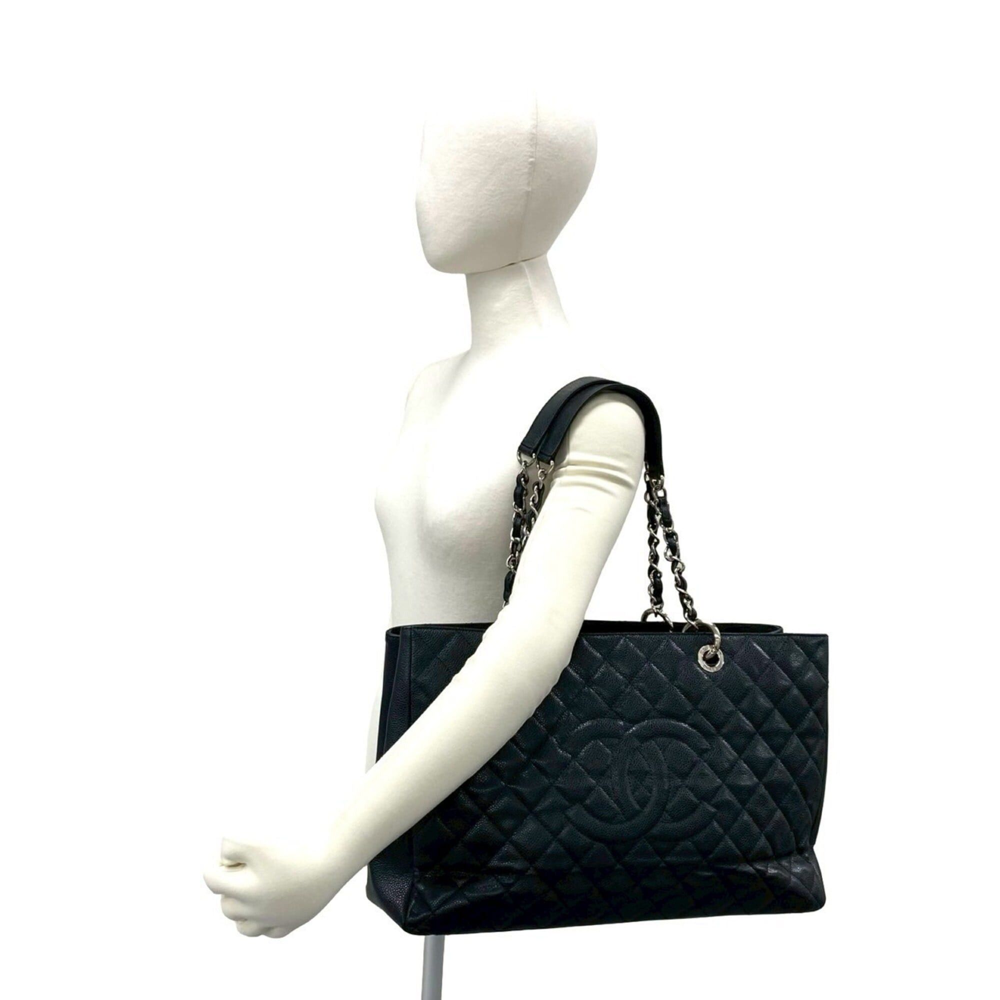 Chanel CHANEL Matelassé Coco Mark Caviar Leather Chain Tote Bag Black 62270 Size ONE SIZE - 2 Thumbnail