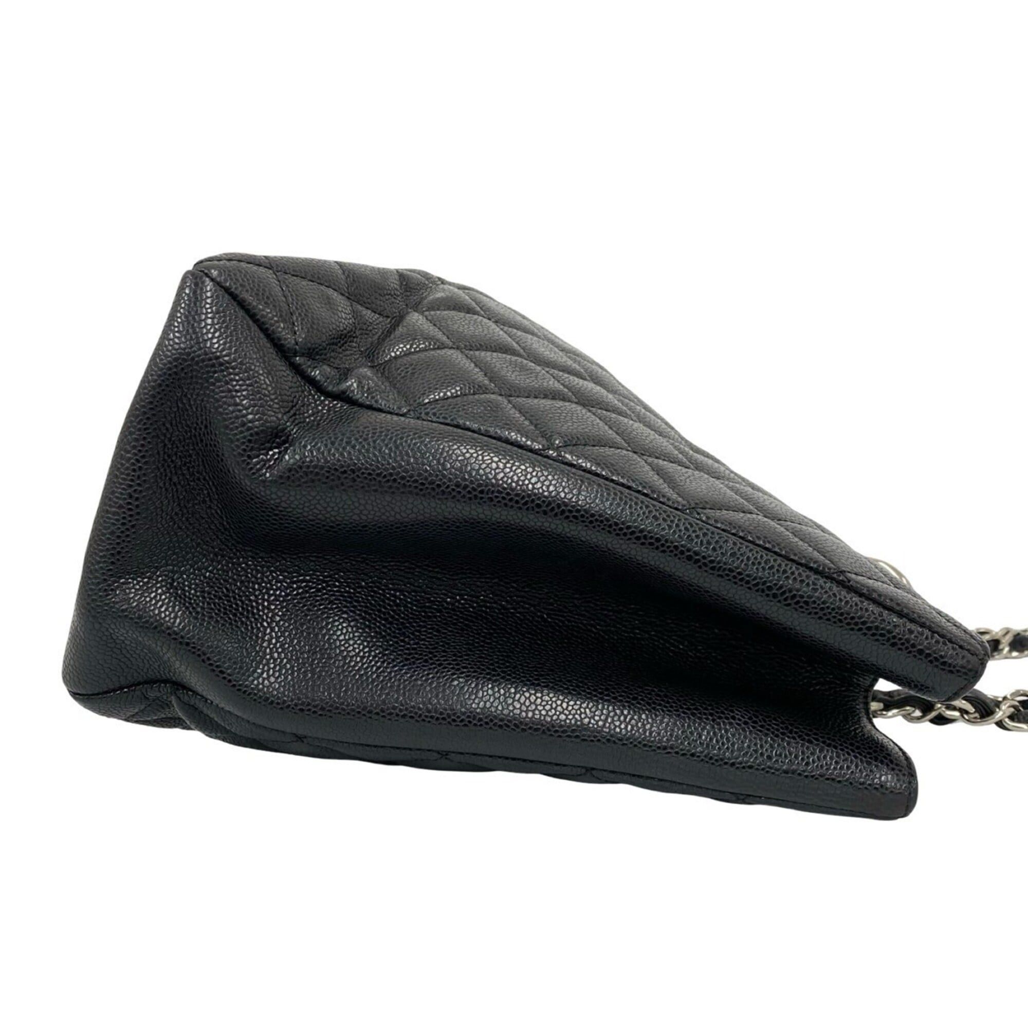 Chanel CHANEL Matelassé Coco Mark Caviar Leather Chain Tote Bag Black 62270 Size ONE SIZE - 6 Thumbnail