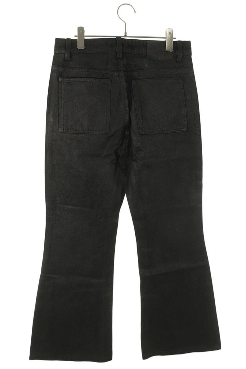 GOAR ARCHIVE Black Wax Coated Flare Denim Pants Size 30
