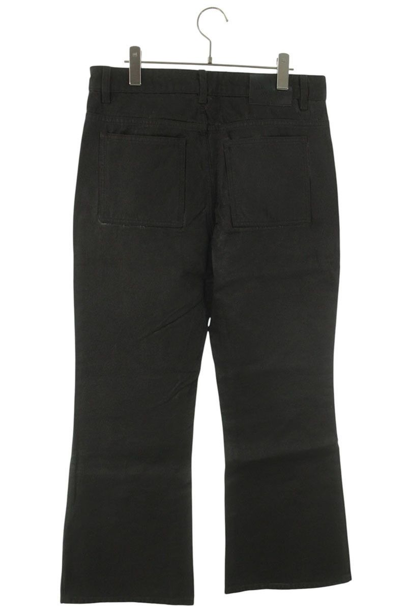 GOAR ARCHIVE Black Wax Coated Flare Denim Pants Size 32
